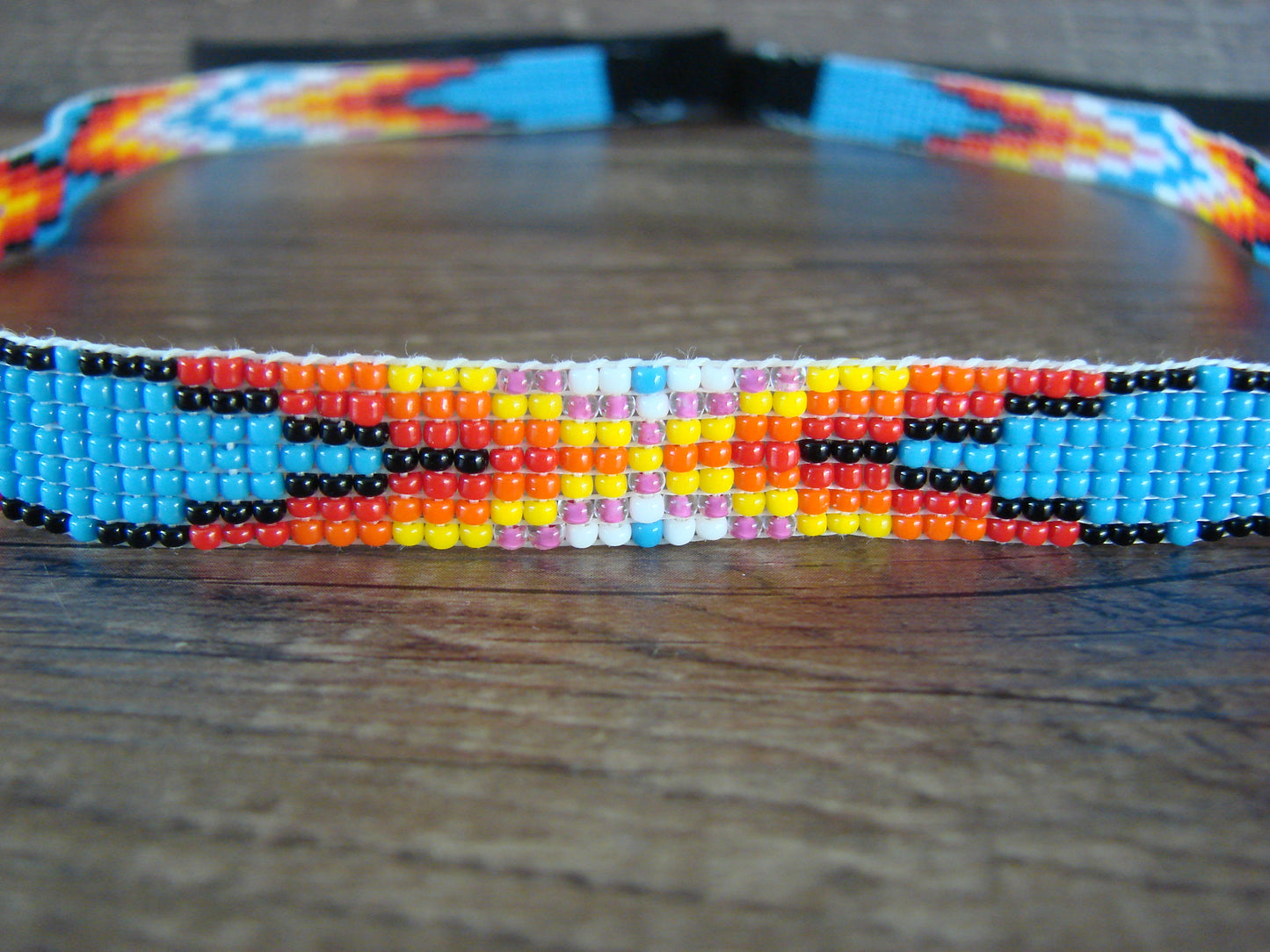 Navajo  Hand Beaded Hat Band by Jacklyn Cleveland