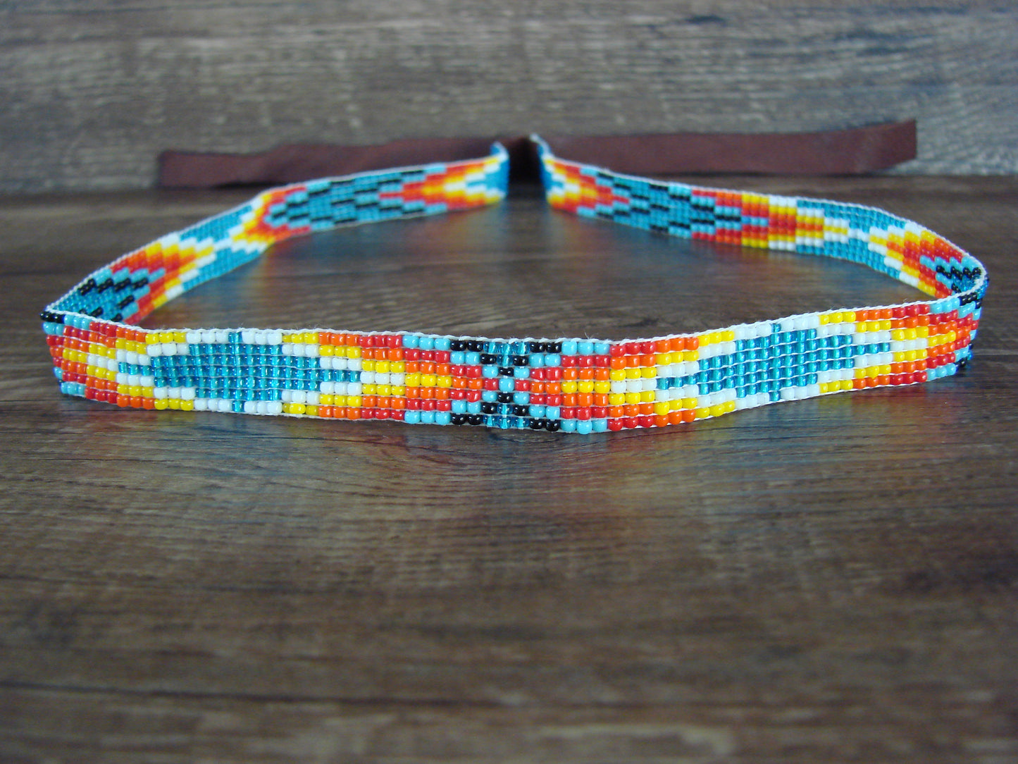 Navajo Indian Hand Beaded 1/2" Hat Band by Cleveland