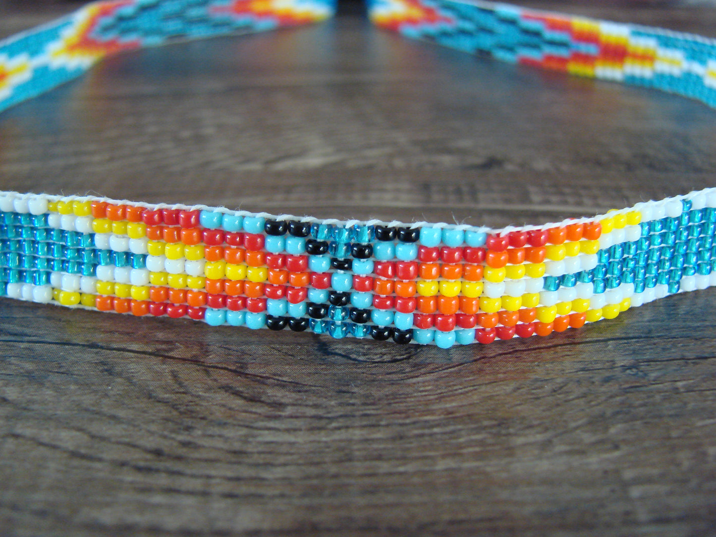 Navajo Indian Hand Beaded 1/2" Hat Band by Cleveland