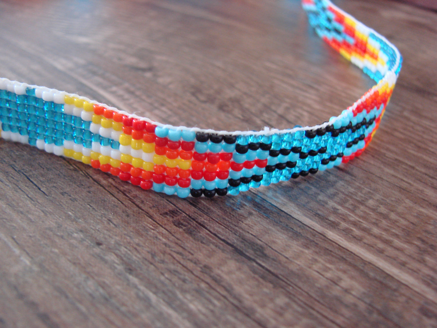 Navajo Indian Hand Beaded 1/2" Hat Band by Cleveland