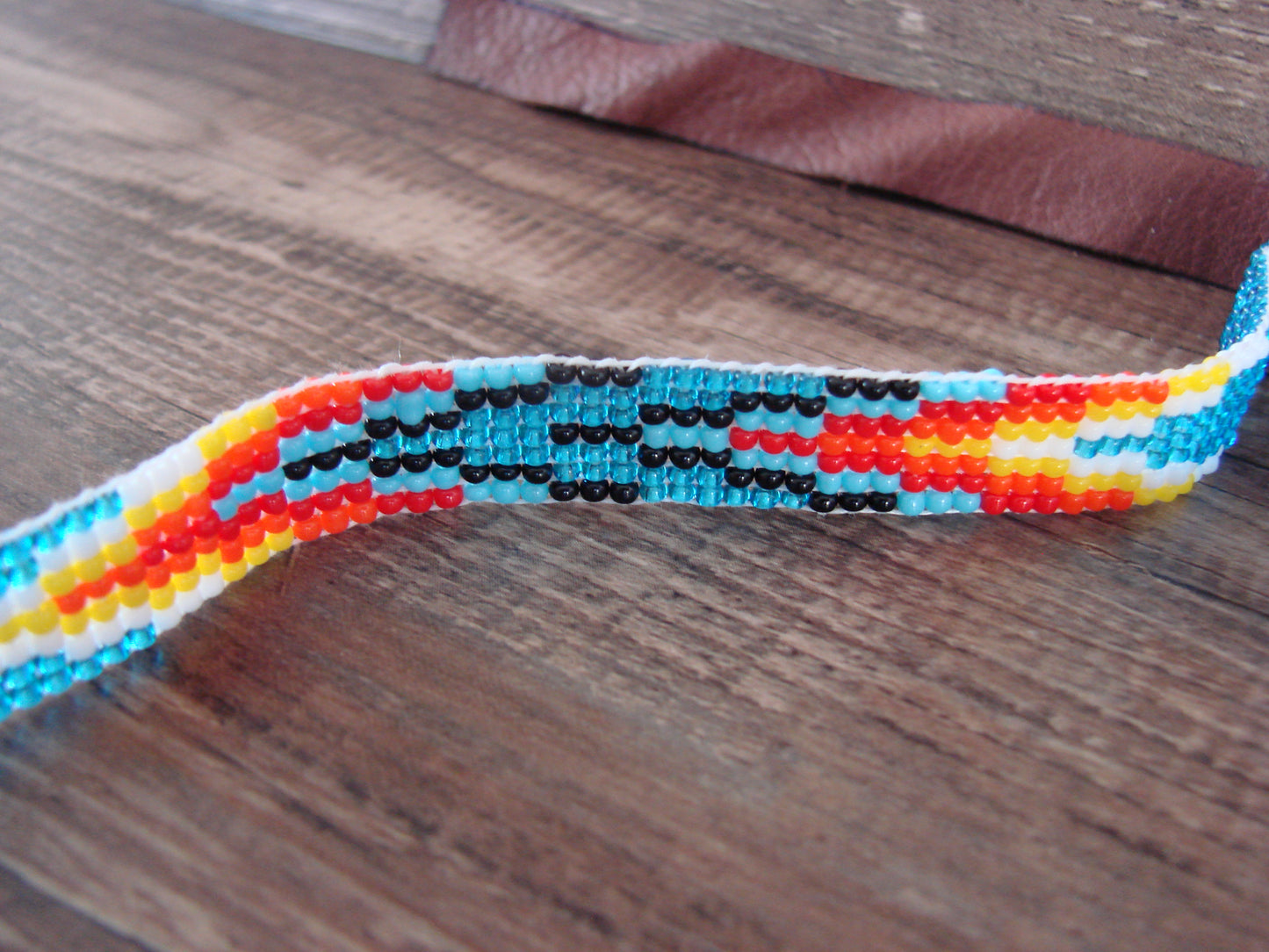 Navajo Indian Hand Beaded 1/2" Hat Band by Cleveland