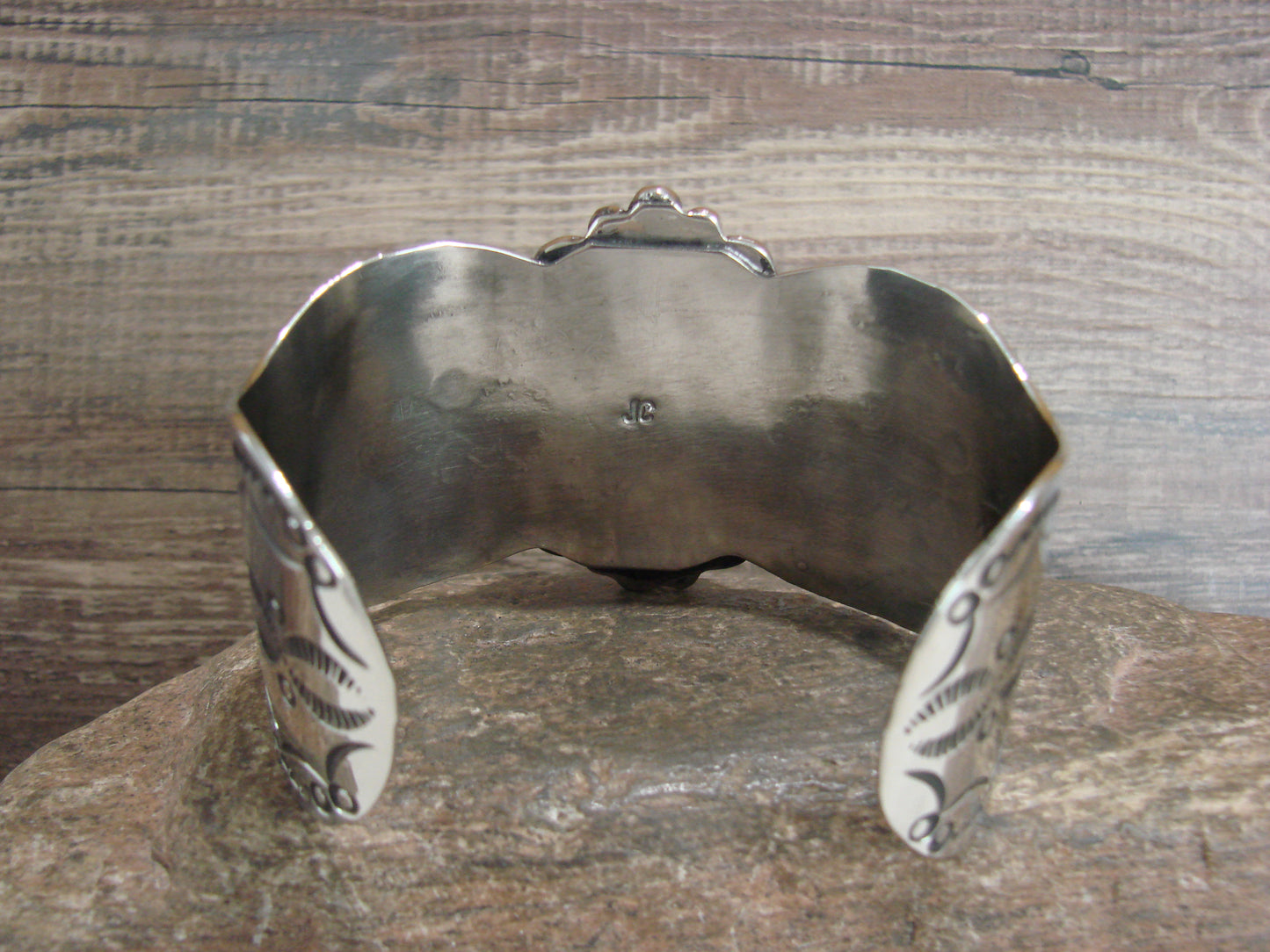 Navajo Indian Nickel Silver & Turquoise Bracelet by Cleveland