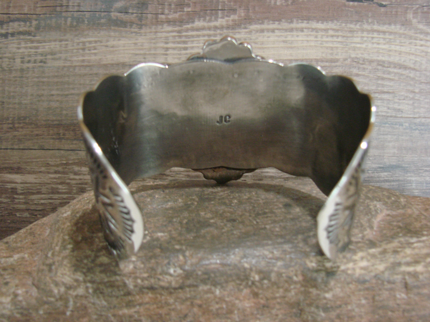 Navajo Indian Nickel Silver & Turquoise Bracelet by Cleveland