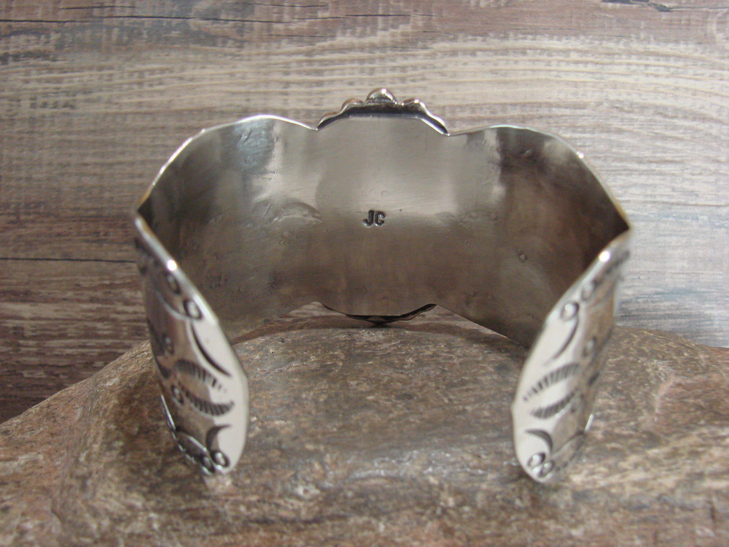 Navajo Indian Nickel Silver & Turquoise Bracelet by Cleveland