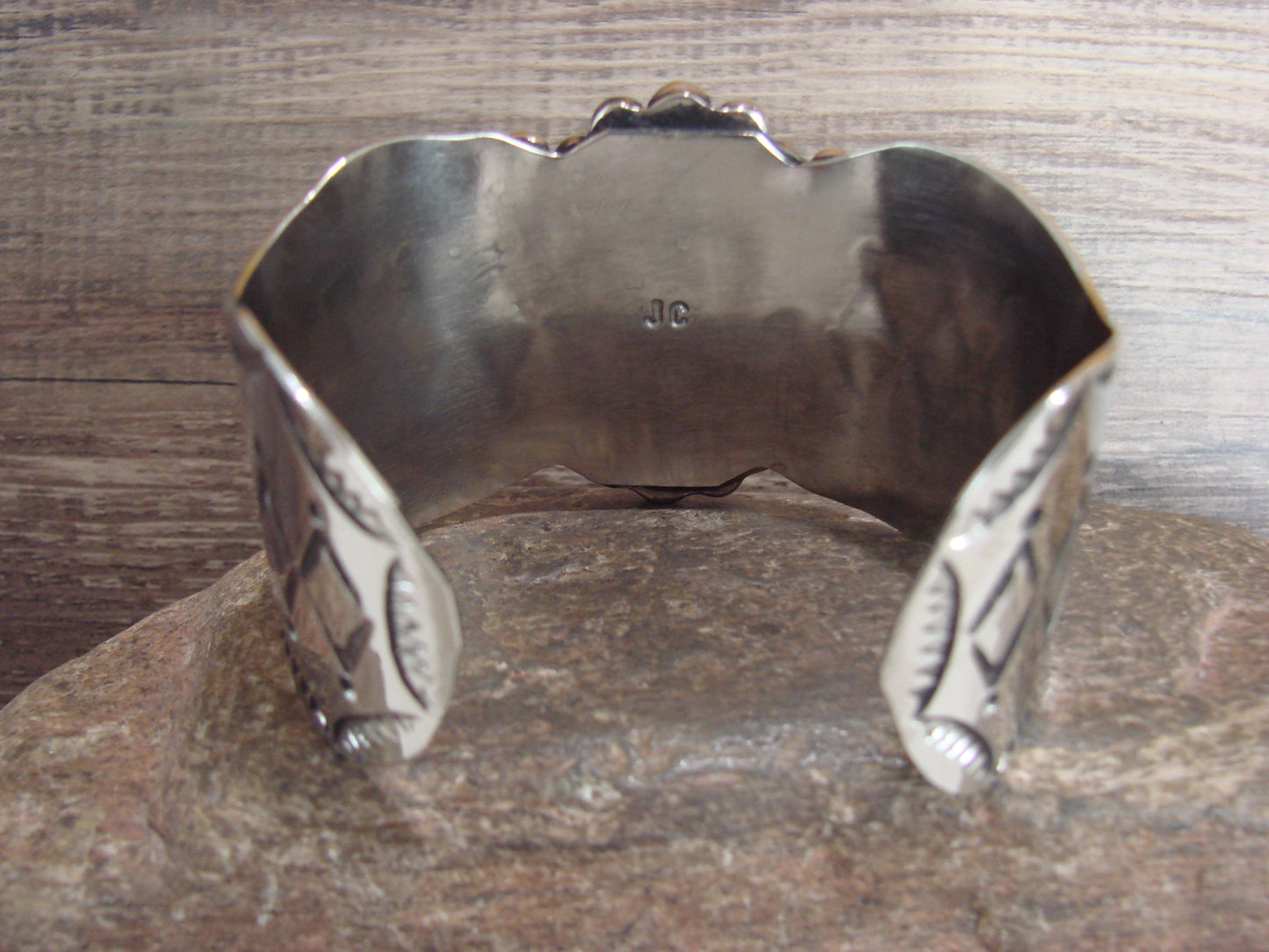 Navajo Indian Nickel Silver & Turquoise Bracelet by Cleveland