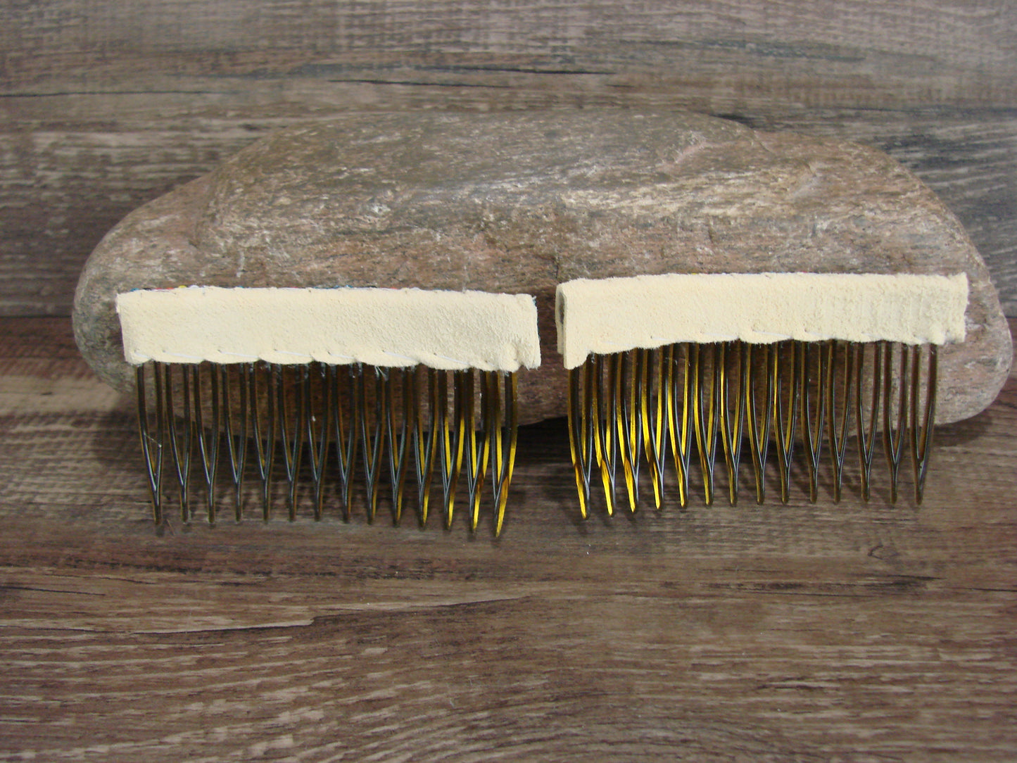 Navajo Indian Hand Beaded Hair Comb Set by Cleveland