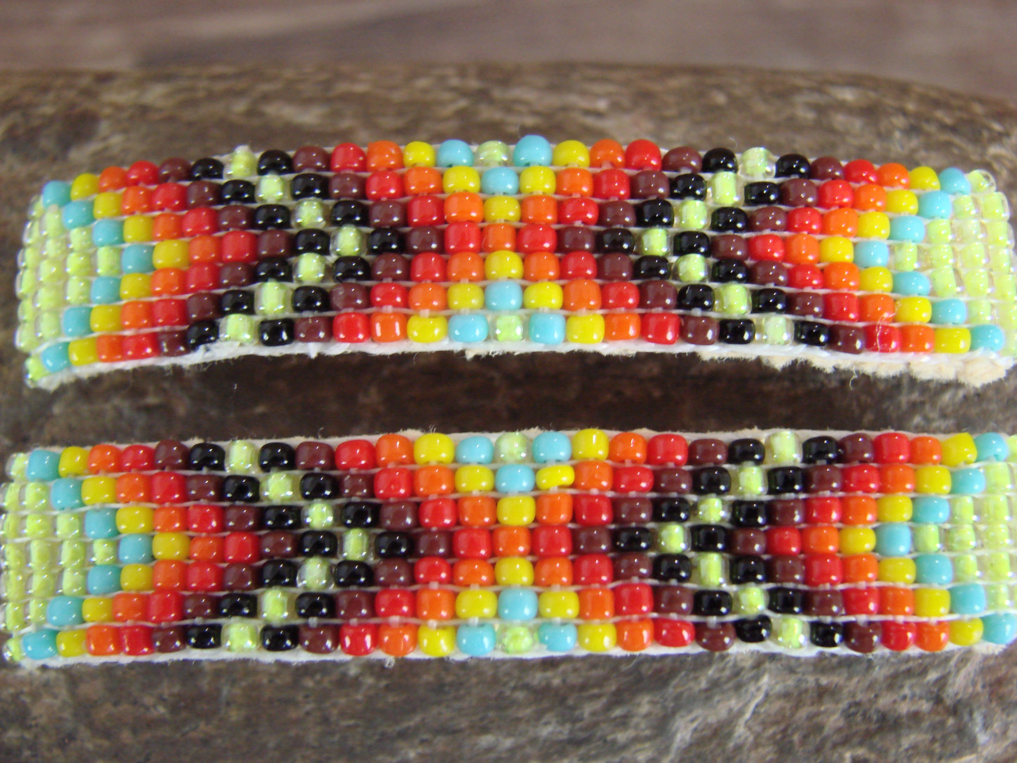 Navajo Indian Hand Beaded Hair Barrette Set by Cleveland
