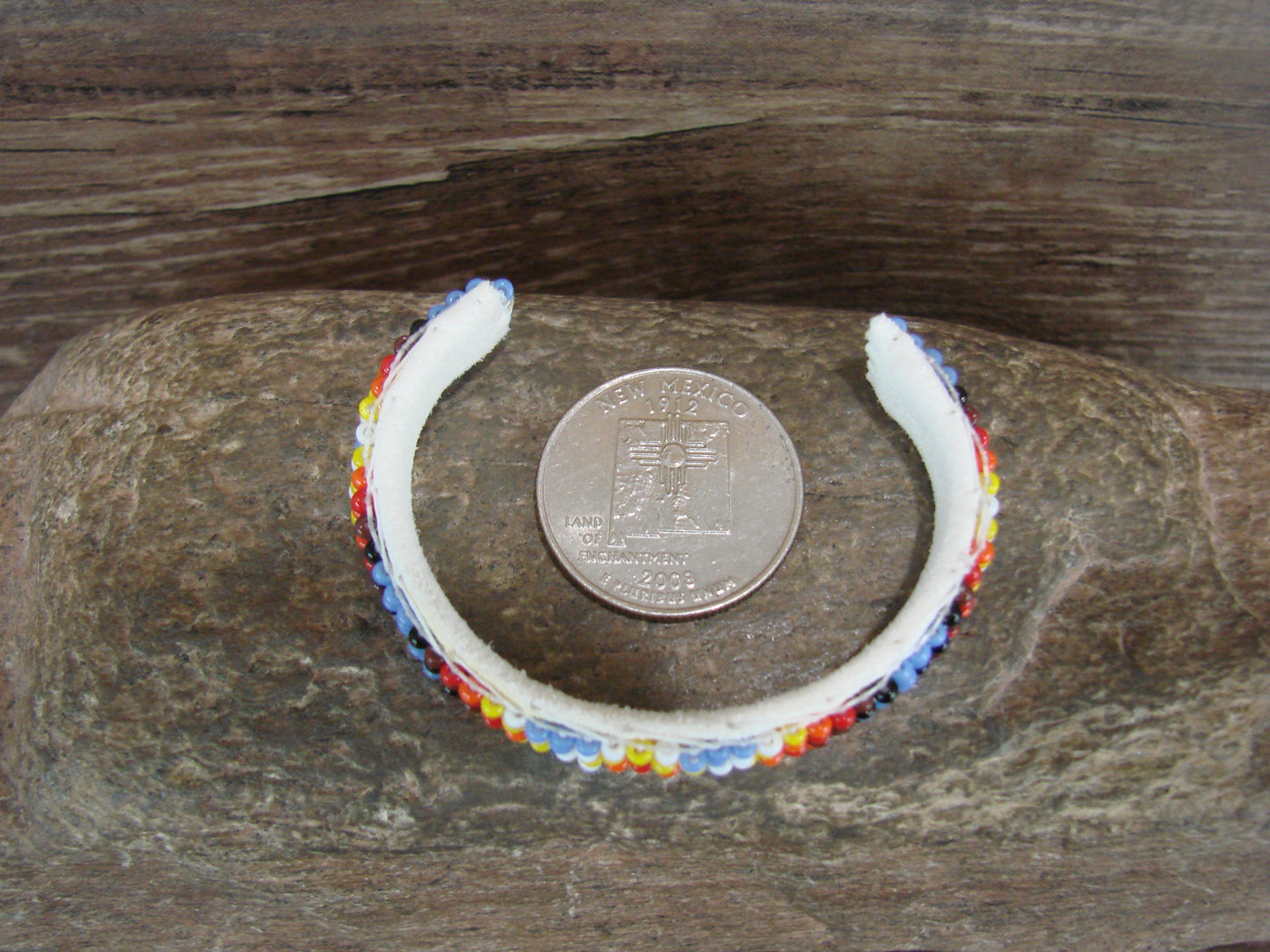 Navajo Indian Hand Beaded Baby / Child's Bracelet by Jackie Cleveland