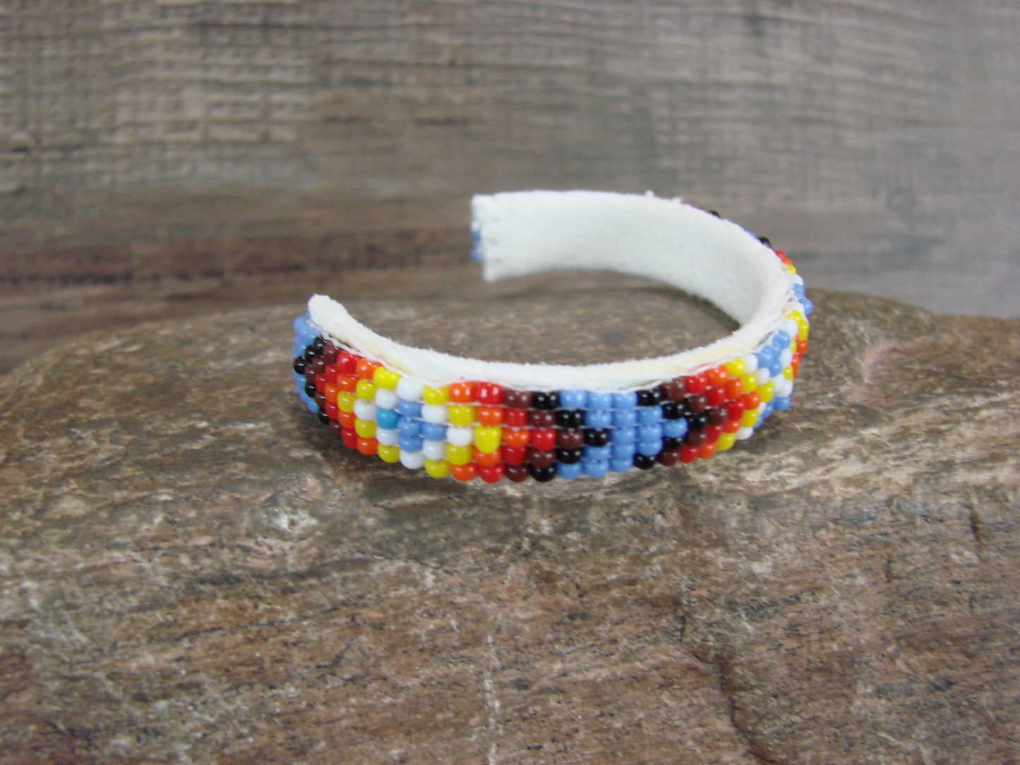 Navajo Indian Hand Beaded Baby / Child's Bracelet by Jackie Cleveland