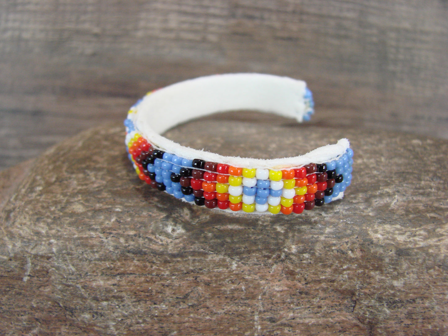 Navajo Indian Hand Beaded Baby / Child's Bracelet by Jackie Cleveland