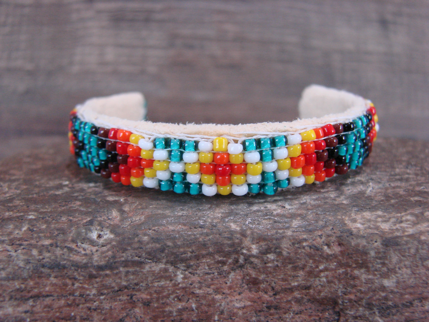 Navajo Indian Hand Beaded Baby / Child's Bracelet by Jackie Cleveland