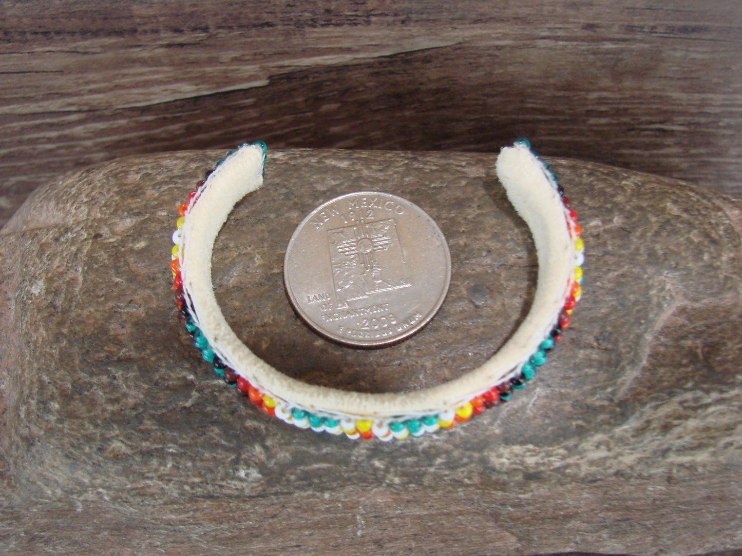 Navajo Indian Hand Beaded Baby / Child's Bracelet by Jackie Cleveland