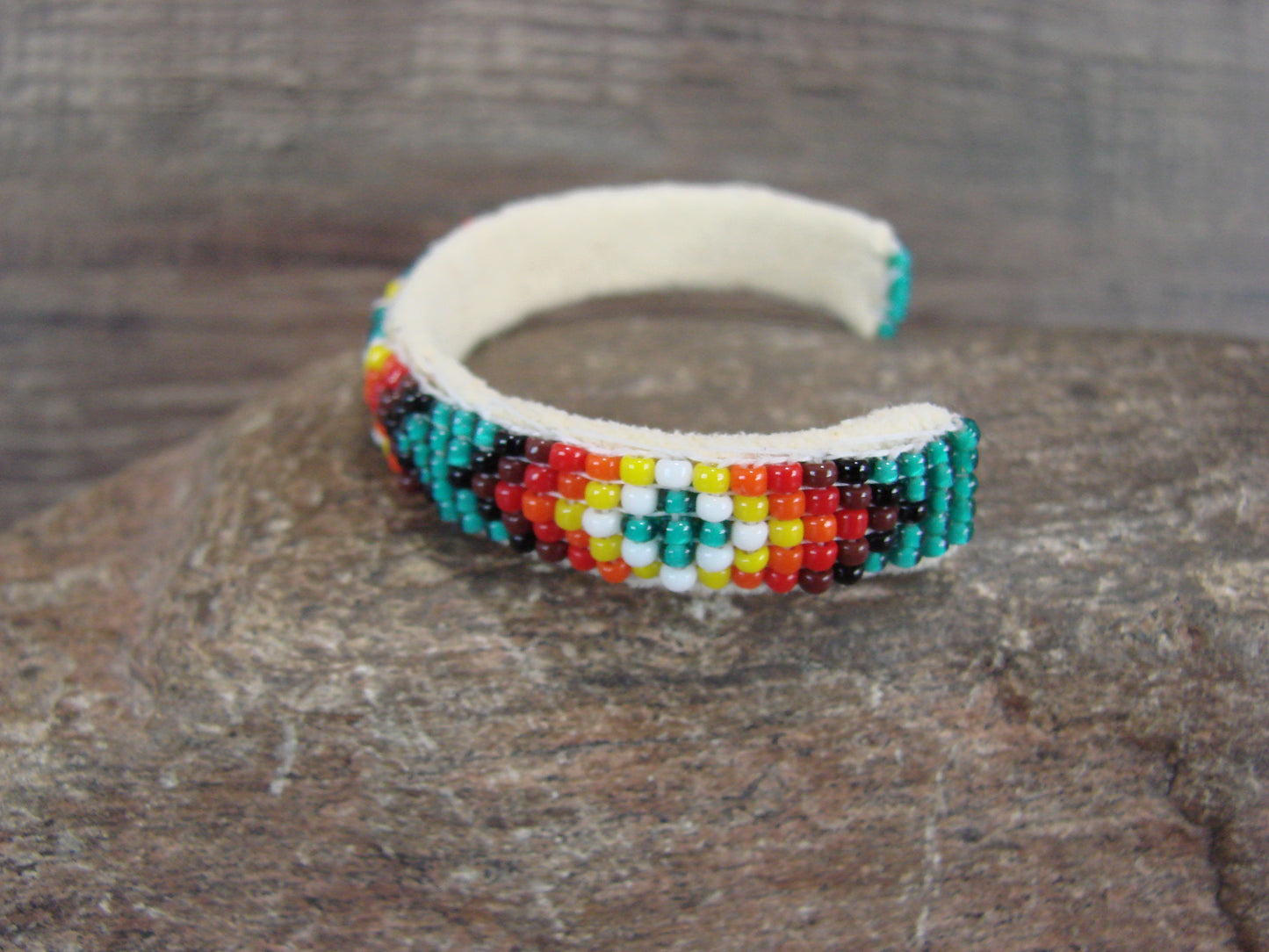 Navajo Indian Hand Beaded Baby / Child's Bracelet by Jackie Cleveland