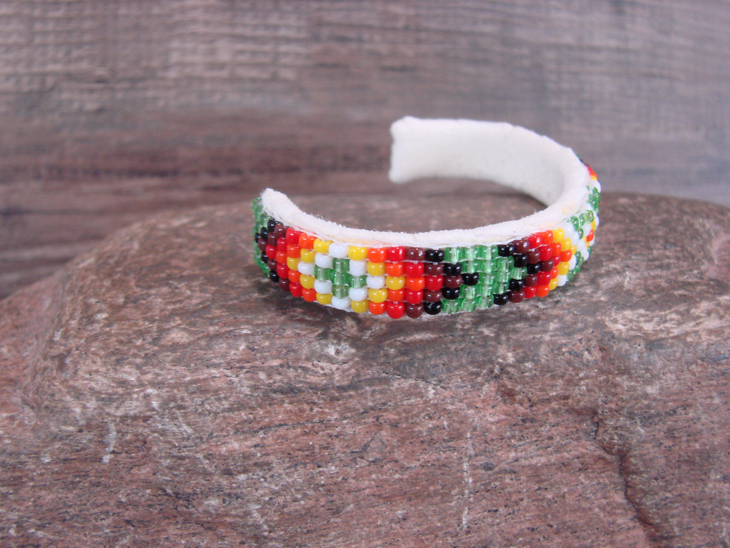 Navajo Indian Hand Beaded Baby / Child's Bracelet by Jackie Cleveland