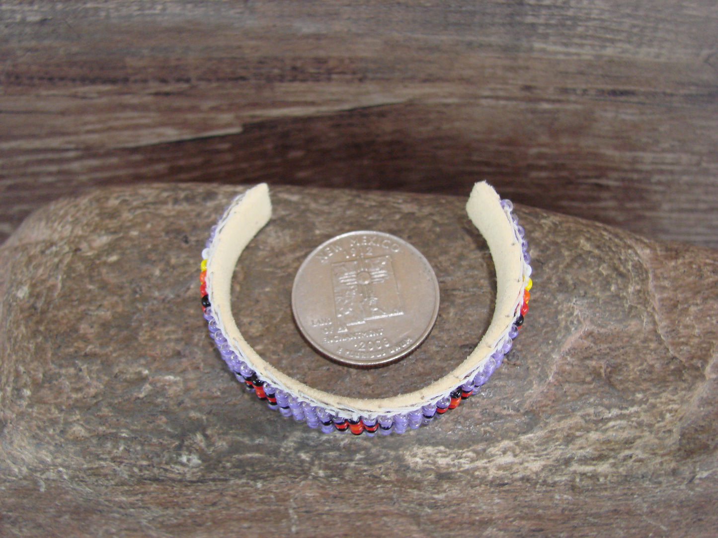 Navajo Indian Hand Beaded Baby / Child's Bracelet by Jackie Cleveland