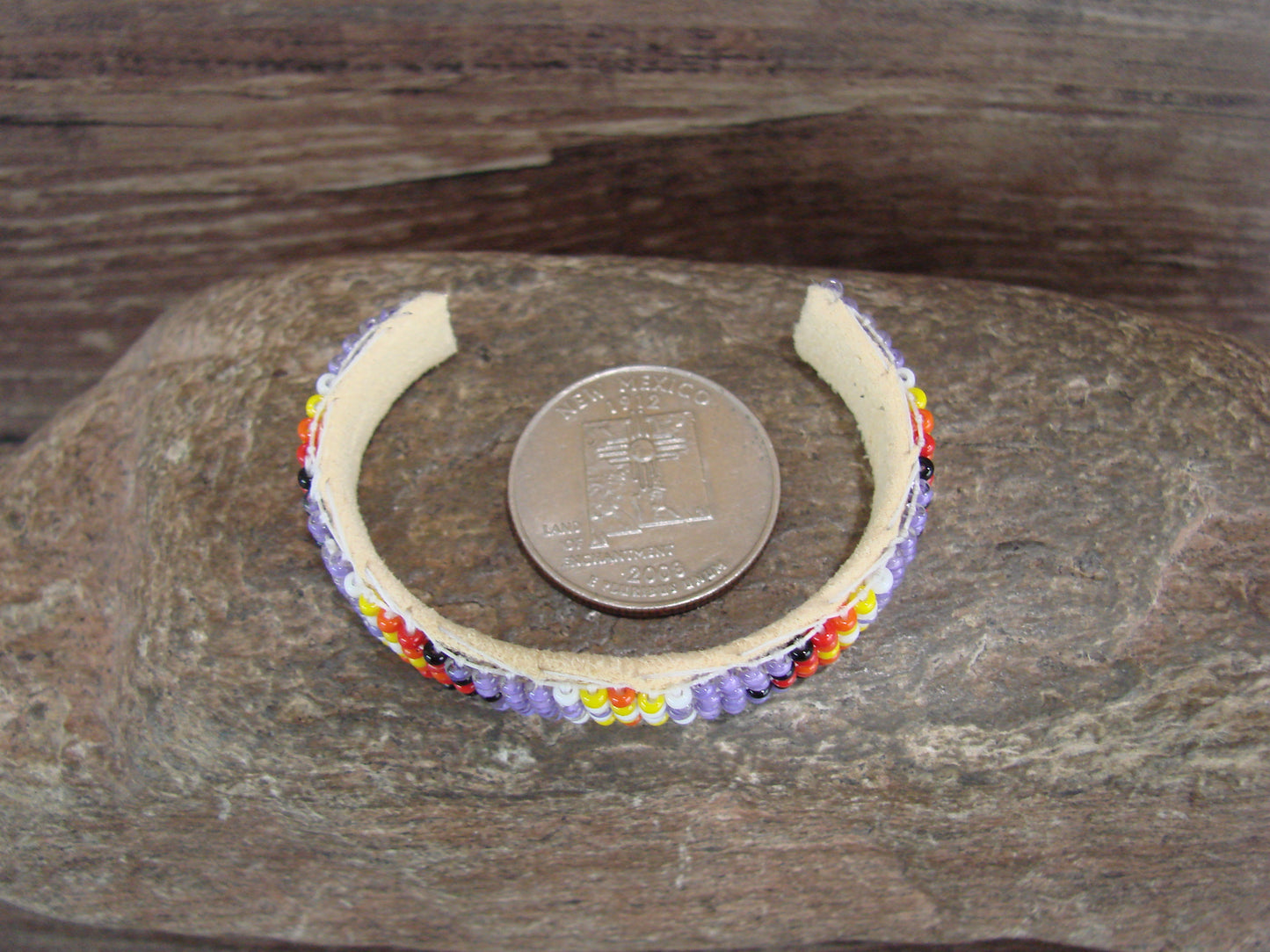 Navajo Indian Hand Beaded Baby / Child's Bracelet by Jackie Cleveland