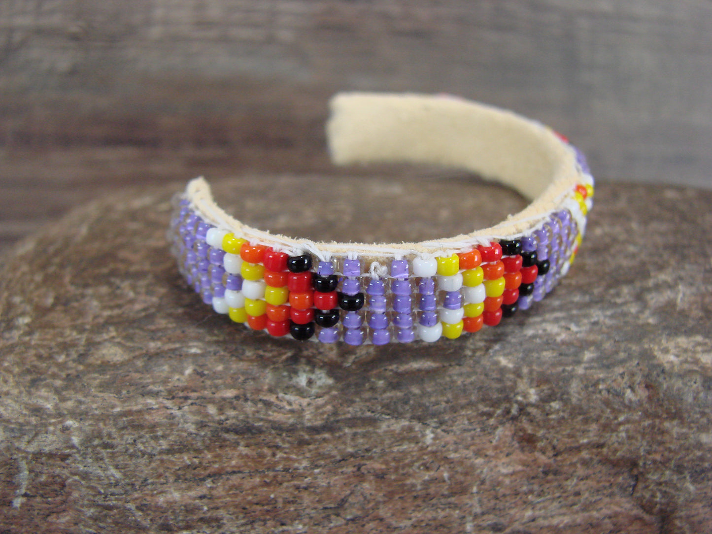 Navajo Indian Hand Beaded Baby / Child's Bracelet by Jackie Cleveland