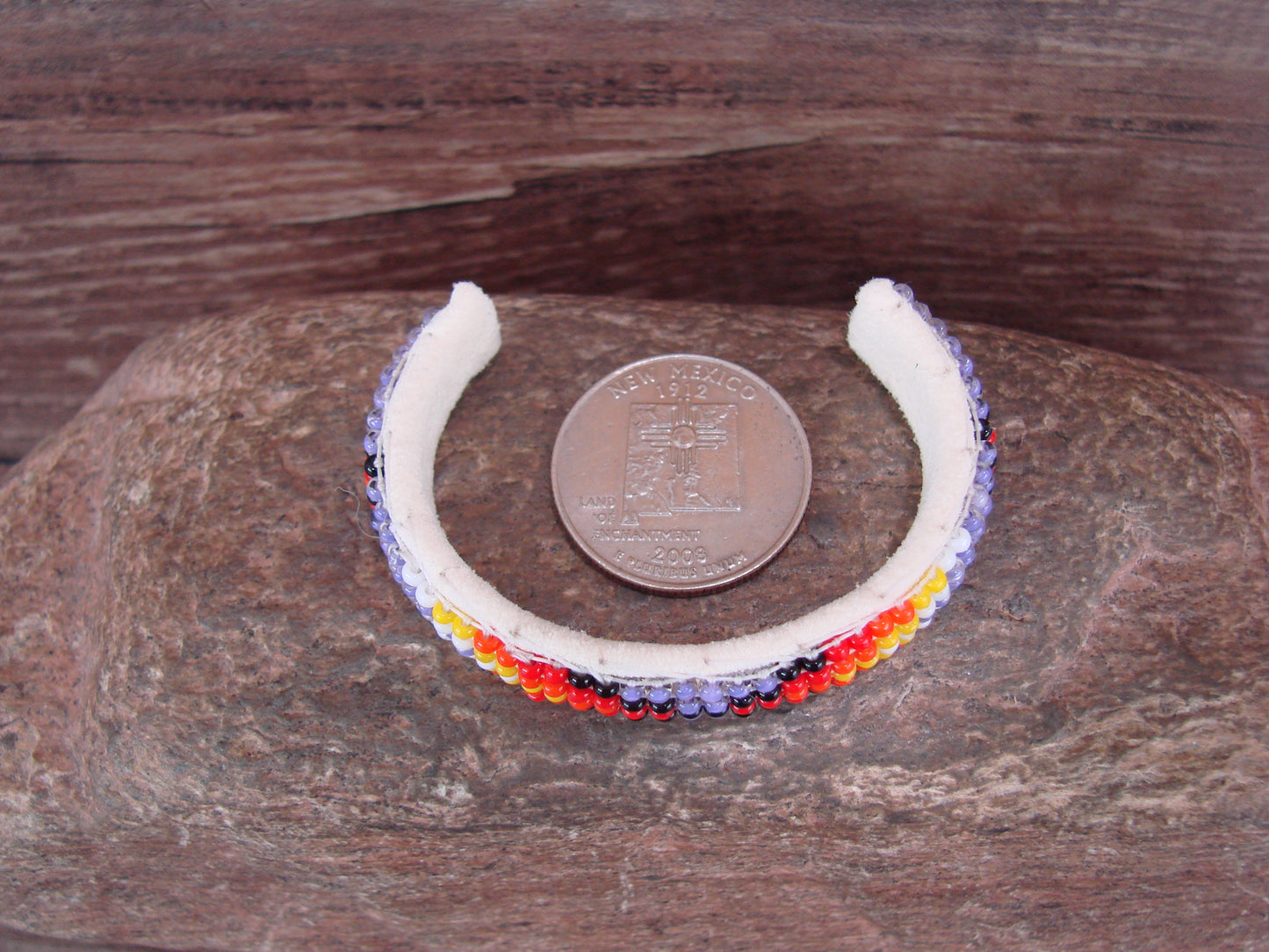 Navajo Indian Hand Beaded Baby / Child's Bracelet by Jackie Cleveland