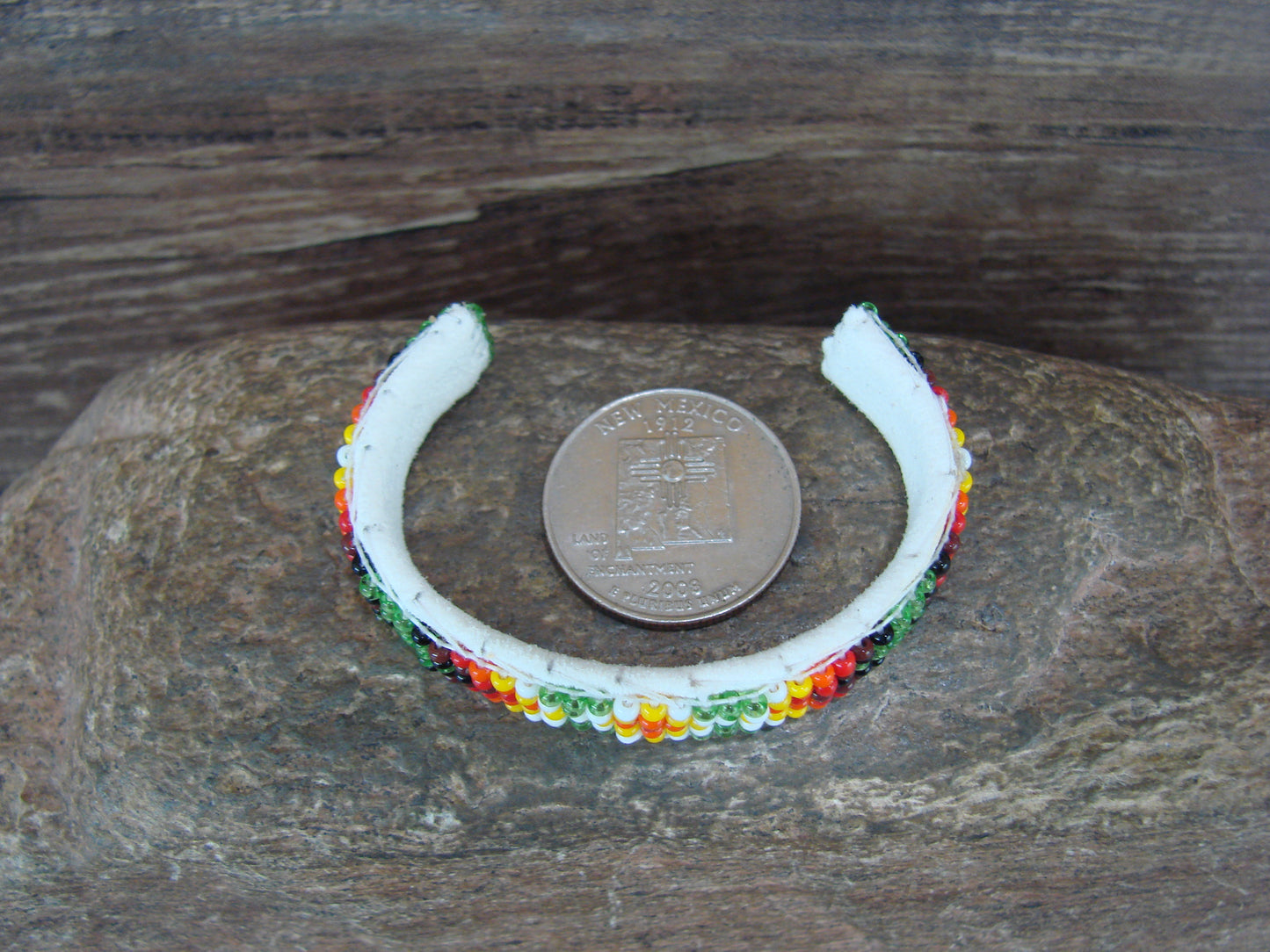 Navajo Indian Hand Beaded Baby / Child's Bracelet by Jackie Cleveland