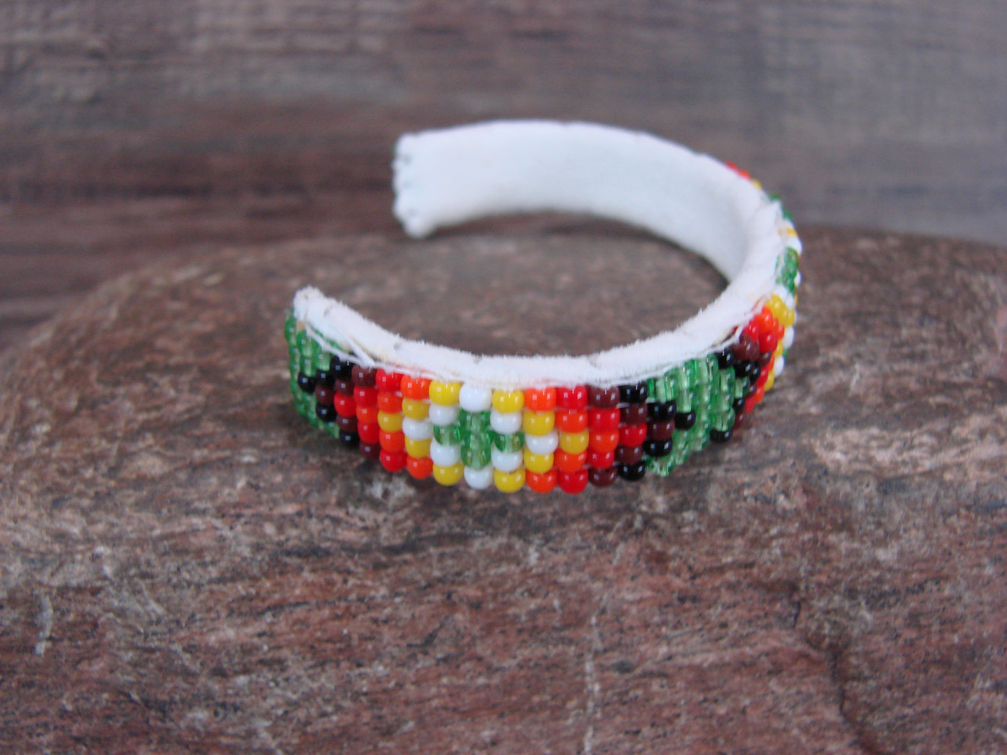 Navajo Indian Hand Beaded Baby / Child's Bracelet by Jackie Cleveland