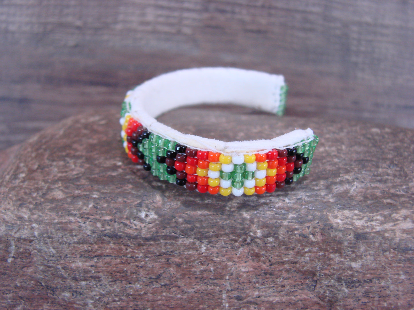 Navajo Indian Hand Beaded Baby / Child's Bracelet by Jackie Cleveland