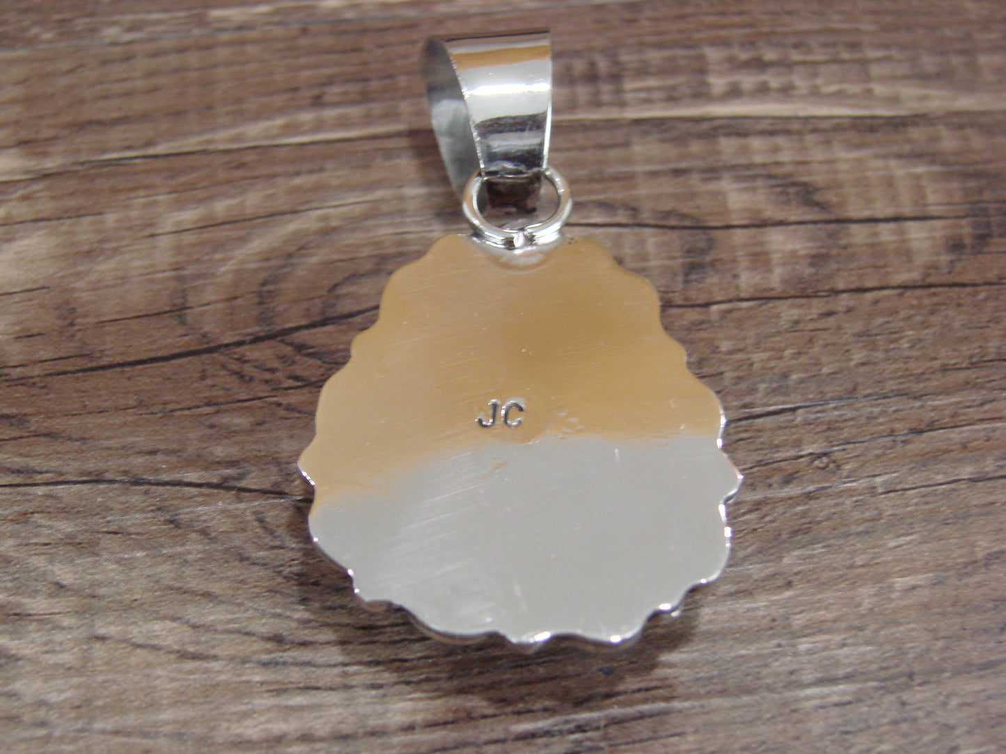 Navajo Indian Nickel Silver & Turquoise Pendant - Cleveland