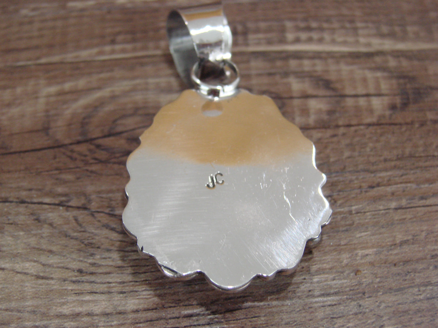 Navajo Indian Nickel Silver & Turquoise Pendant - Cleveland