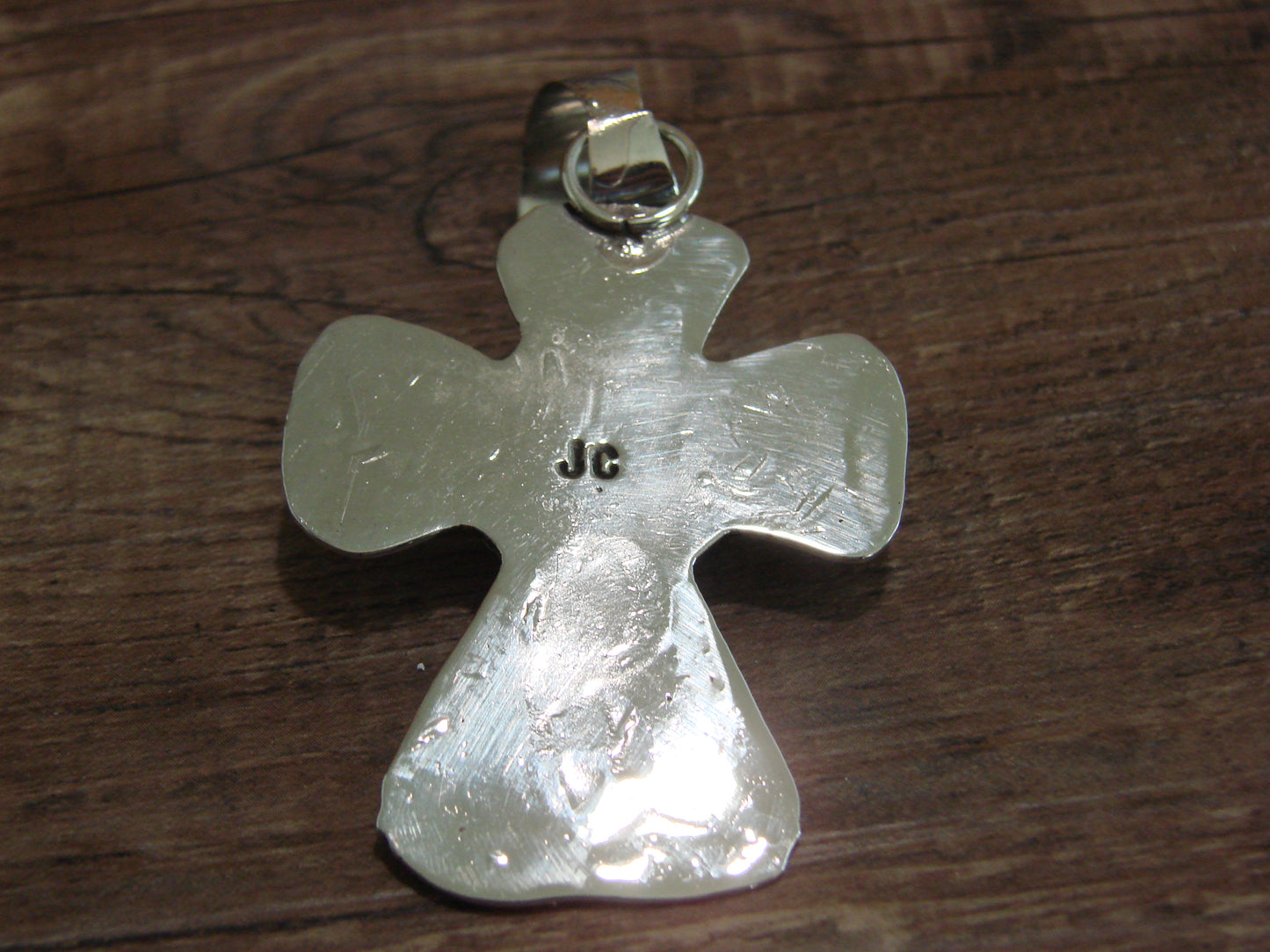 Navajo Nickel Silver & Turquoise Cross Pendant - Cleveland