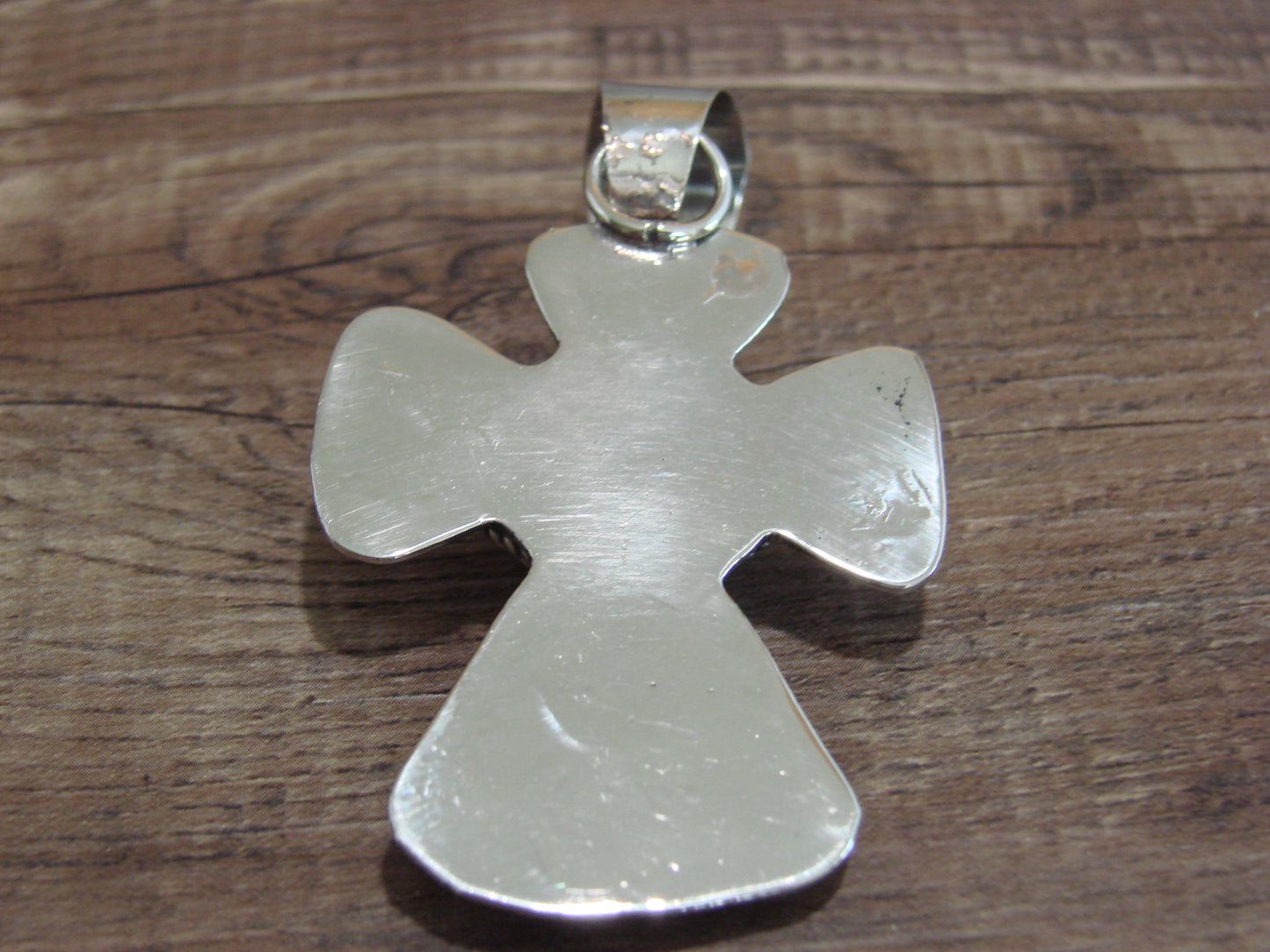 Navajo Nickel Silver & Turquoise Cross Pendant - Cleveland