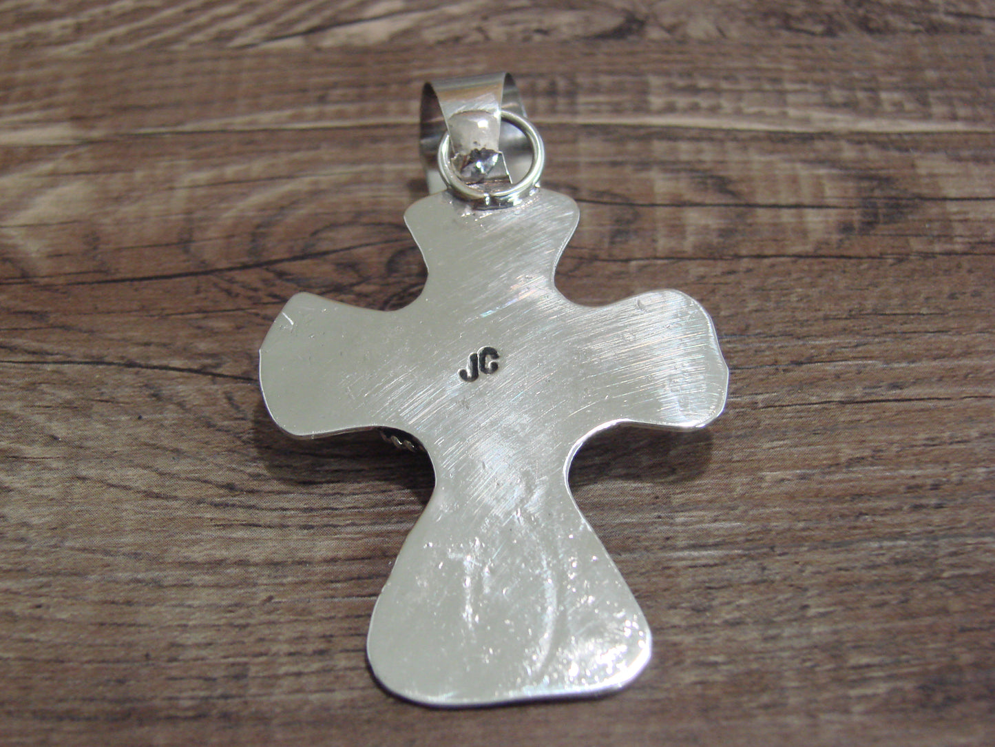 Navajo Nickel Silver & Turquoise Cross Pendant - Cleveland