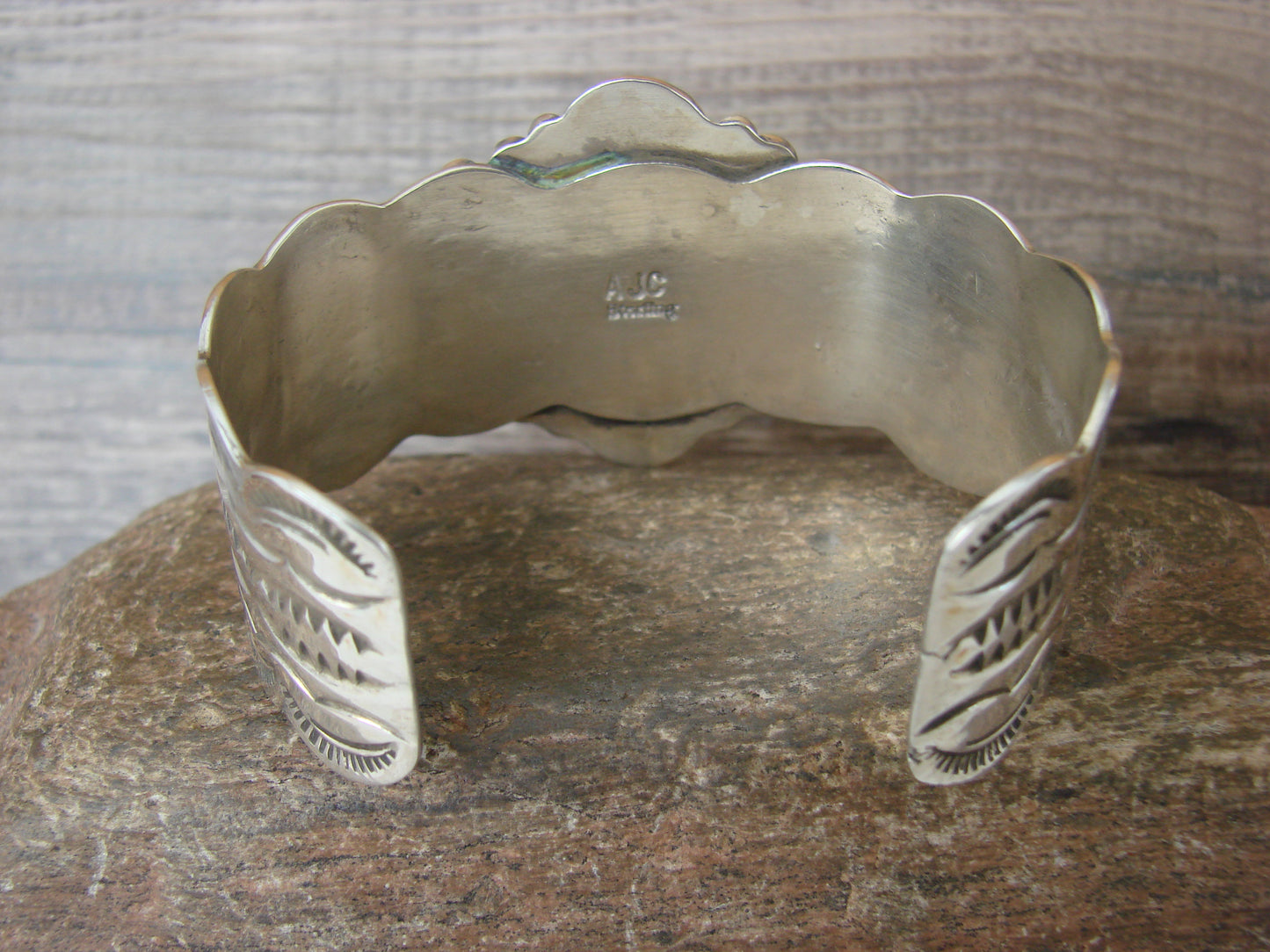 Navajo Indian Sterling Silver & Turquoise Bracelet by Cleveland