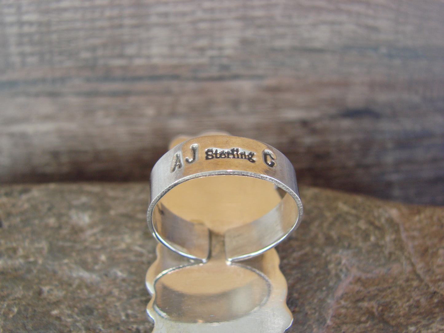 Navajo Sterling Silver Turquoise Adjustable Ring Size 9 to 11 by Cleveland