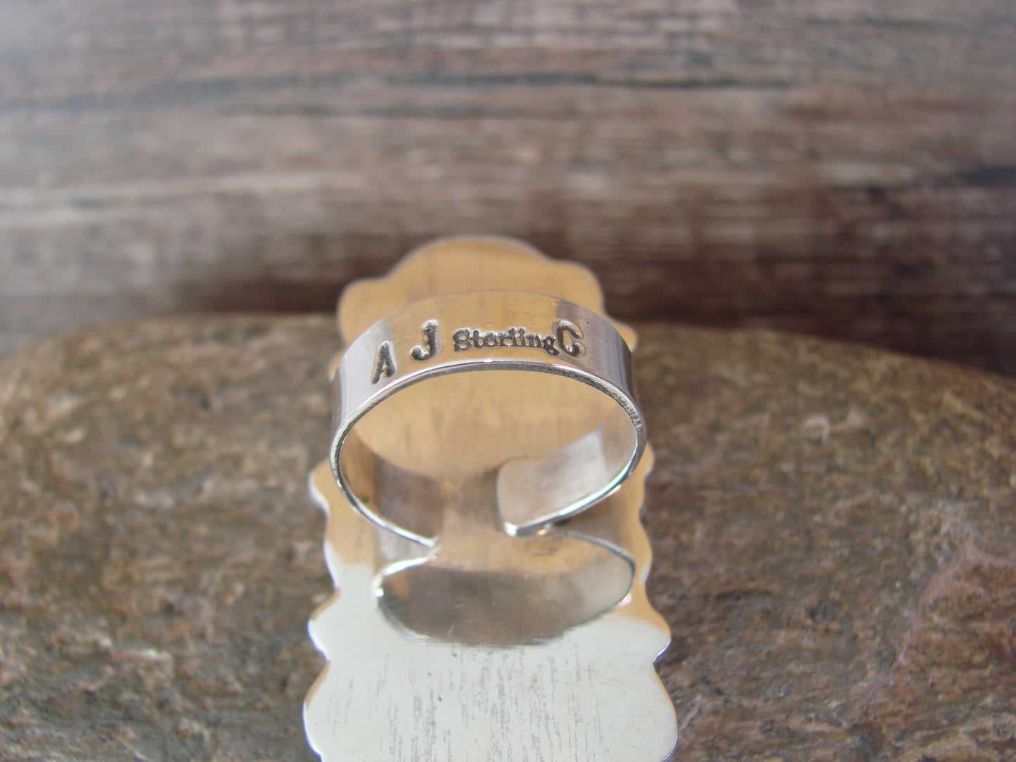 Navajo Sterling Silver Turquoise Adjustable Ring Size 9 to 11 by Cleveland