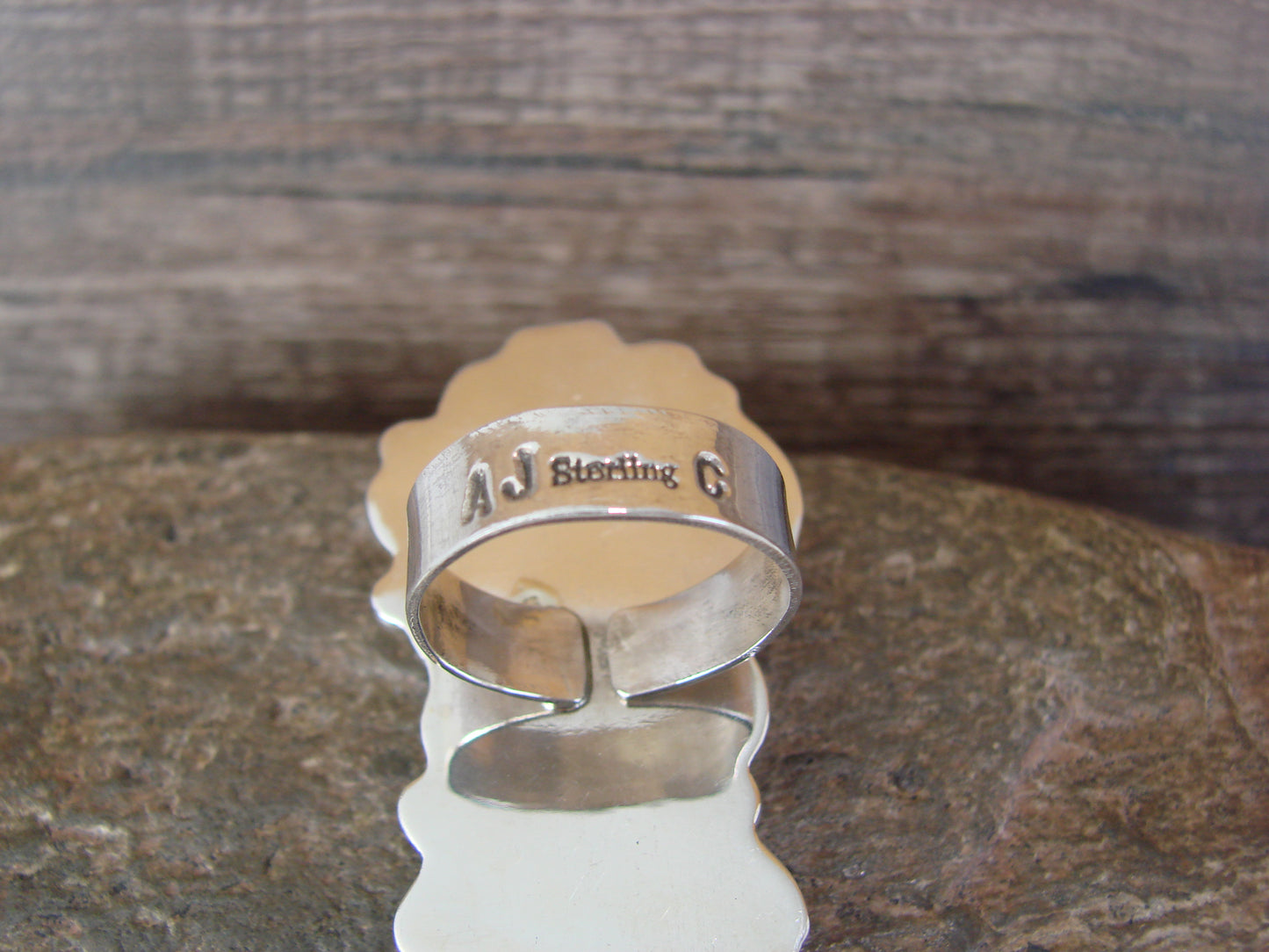 Navajo Sterling Silver Turquoise Adjustable Ring Size 9 to 11 by Cleveland