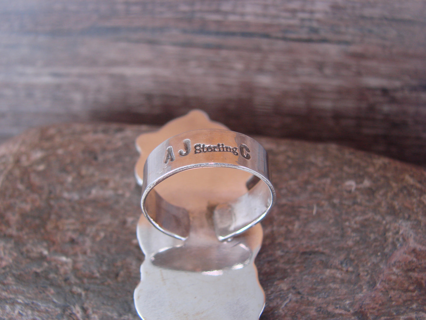 Navajo Sterling Silver Turquoise Adjustable Ring Size 9 to 11 by Cleveland