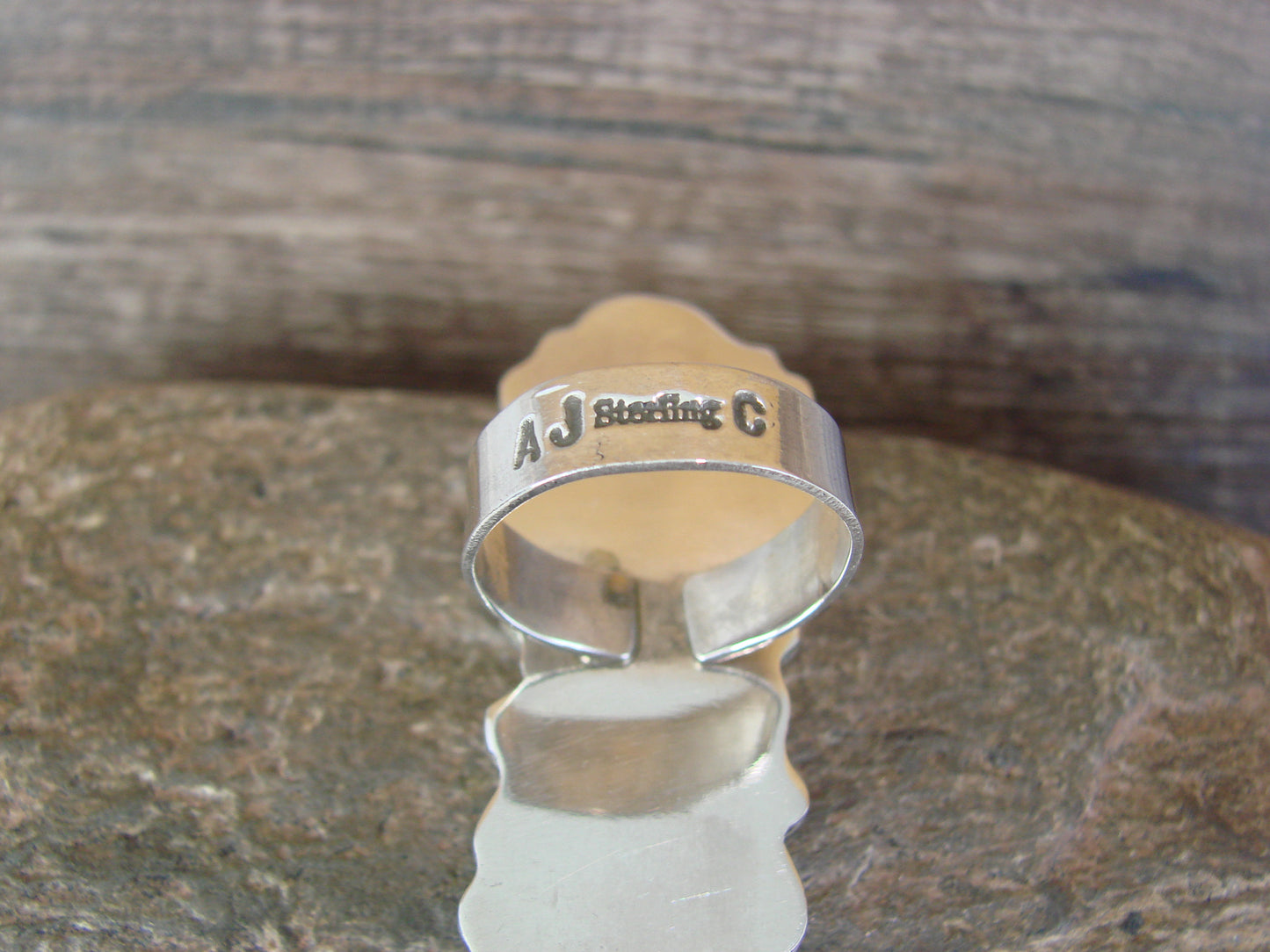 Navajo Sterling Silver Turquoise Adjustable Ring Size 9 to 11 by Cleveland