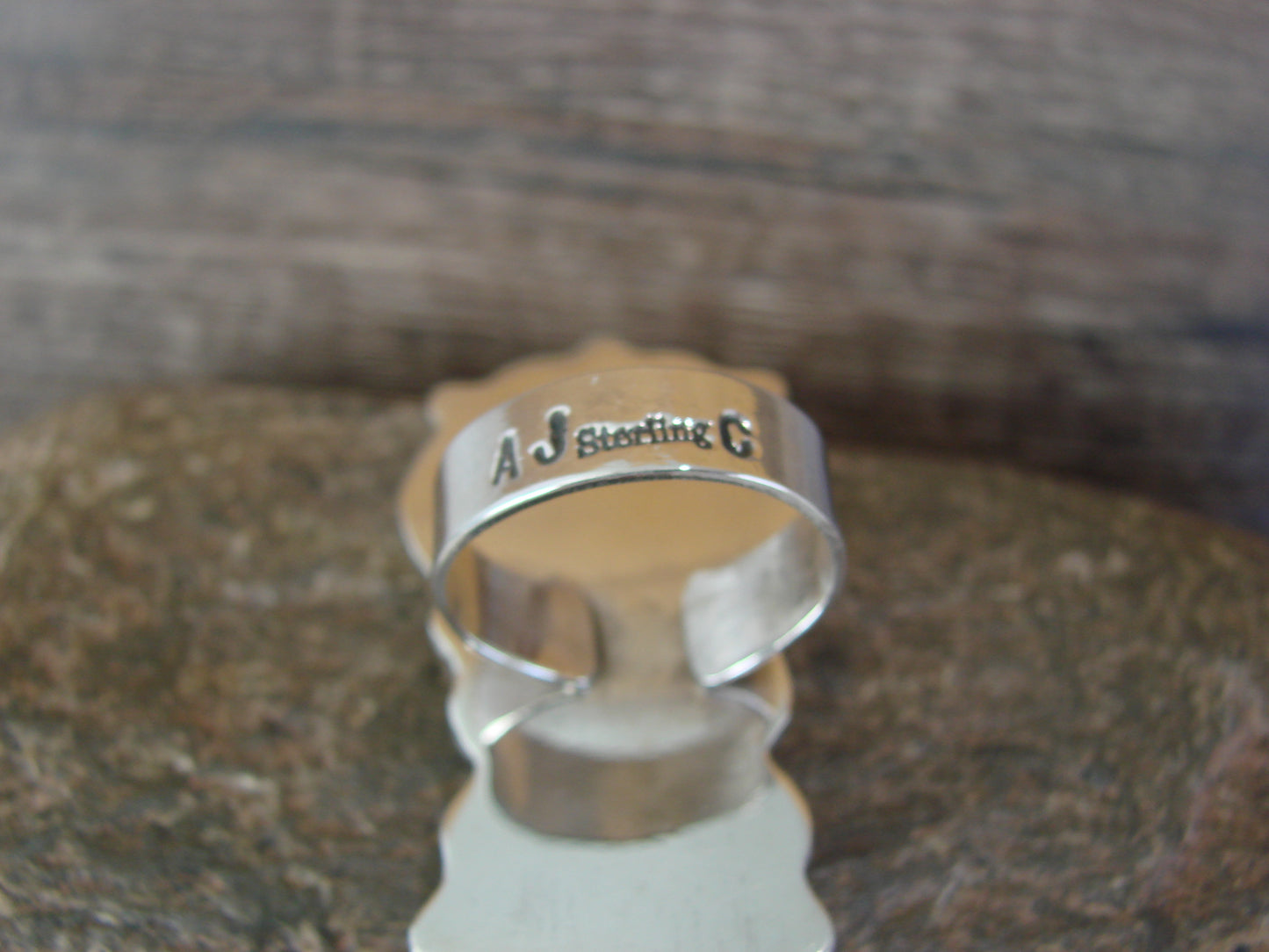 Navajo Sterling Silver Turquoise Adjustable Ring Size 9 to 11 by Cleveland