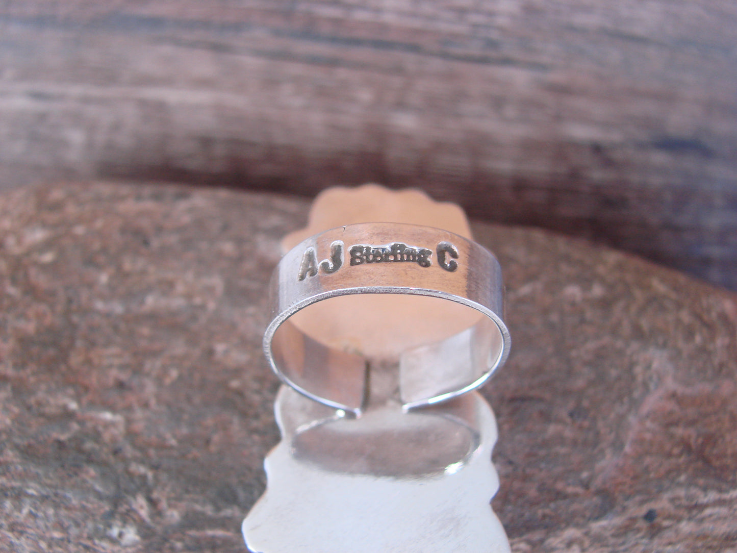 Navajo Sterling Silver Turquoise Adjustable Ring Size 9 to 11 by Cleveland
