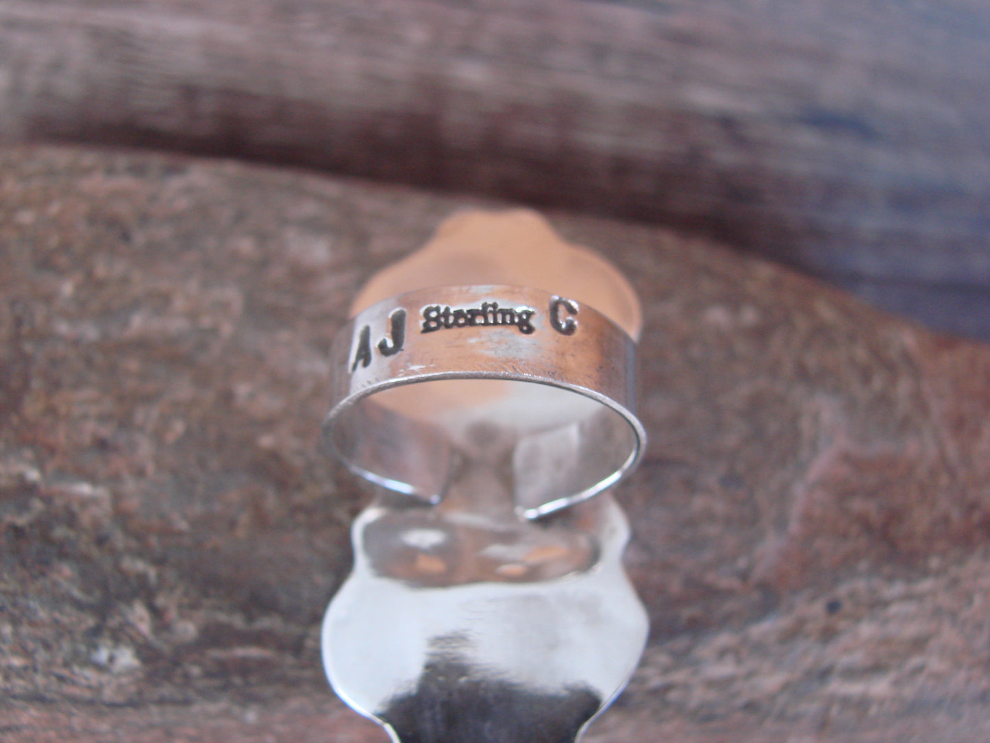 Navajo Sterling Silver Turquoise Adjustable Ring Size 9 to 11 by Cleveland