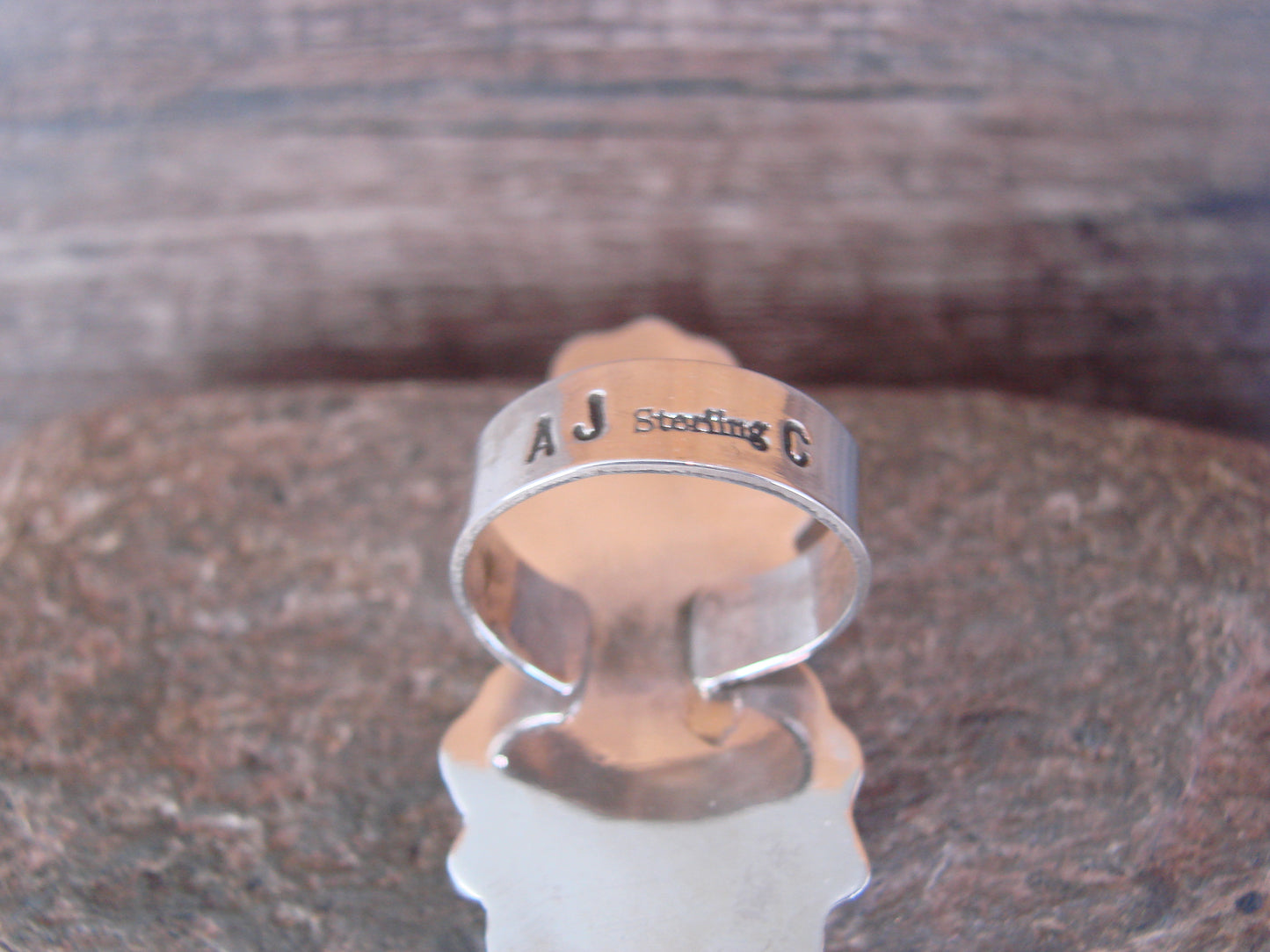 Navajo Sterling Silver Turquoise Adjustable Ring Size 9 to 11 by Cleveland