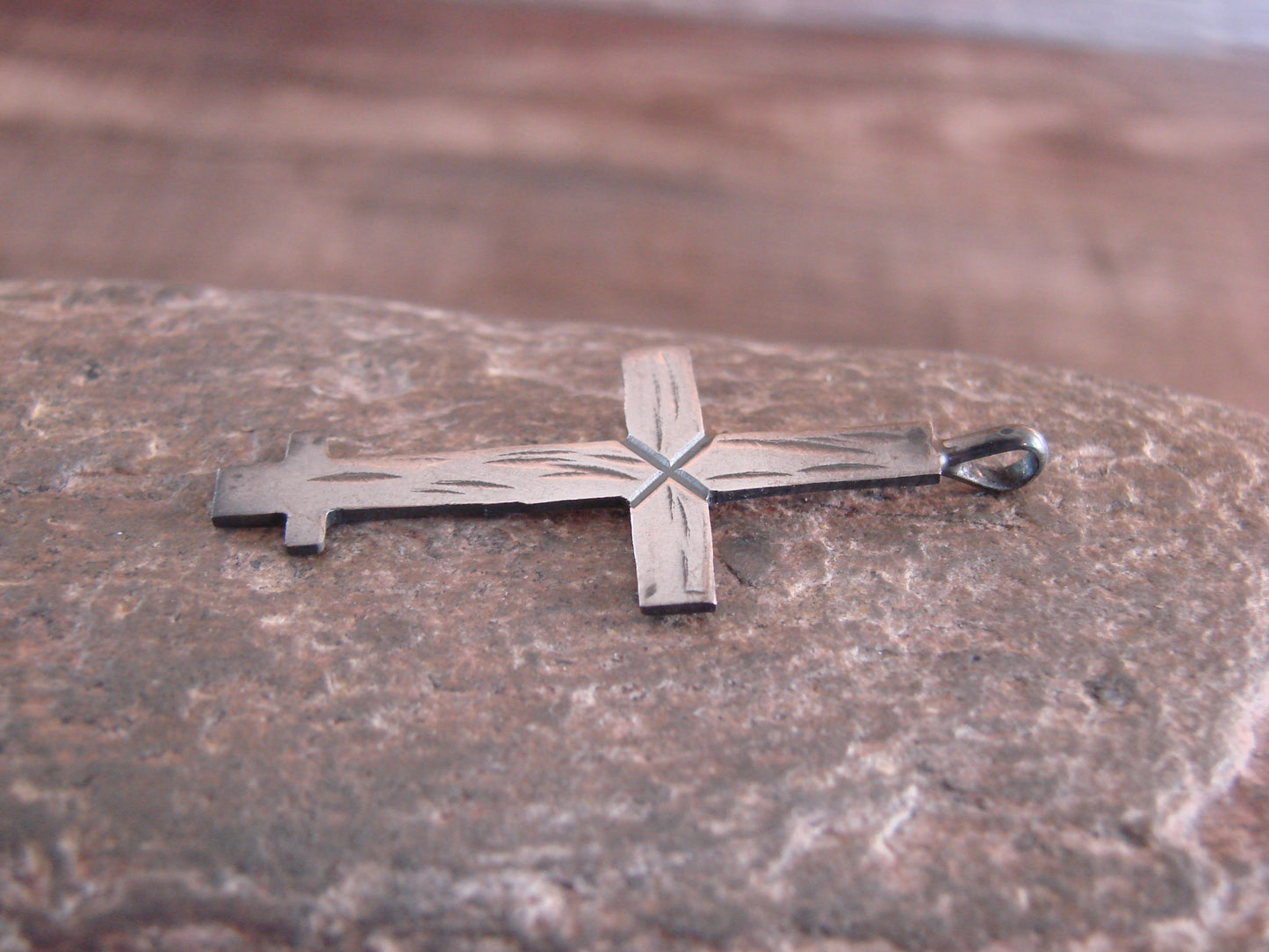Navajo Pueblo Indian Sterling Silver Cross Pendant by Virgil Begay