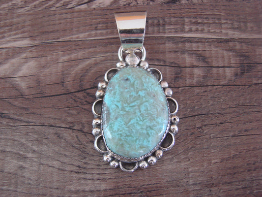 Navajo Indian Sterling Silver & Turquoise Pendant - Cleveland