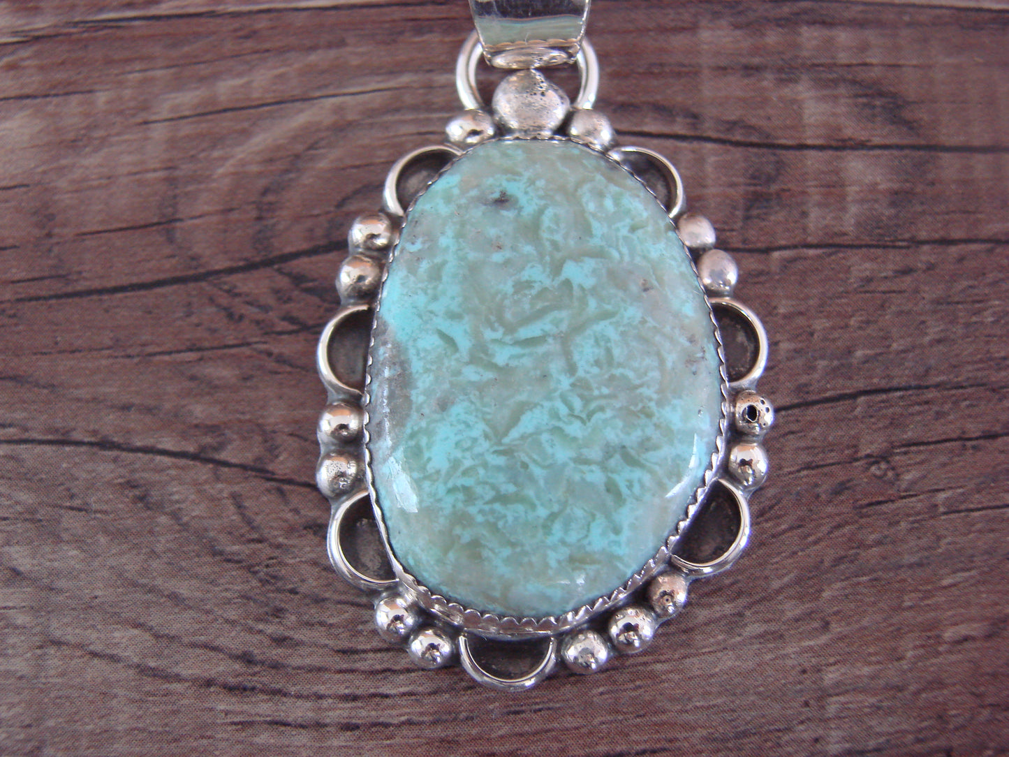 Navajo Indian Sterling Silver & Turquoise Pendant - Cleveland