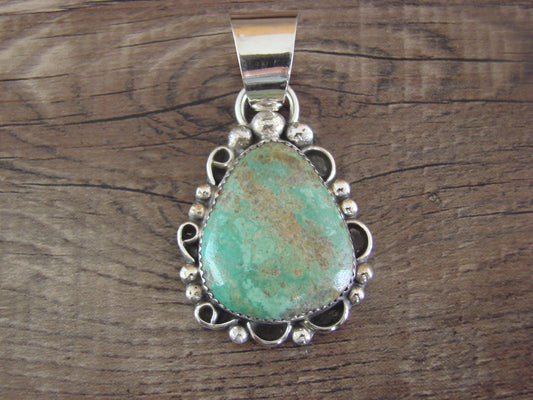 Navajo Indian Sterling Silver & Turquoise Pendant - Cleveland