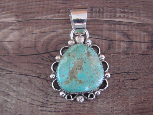 Navajo Indian Sterling Silver & Turquoise Pendant - Cleveland