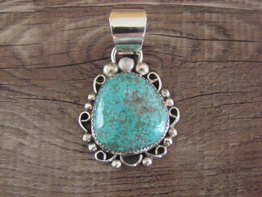 Navajo Indian Sterling Silver & Turquoise Pendant - Cleveland