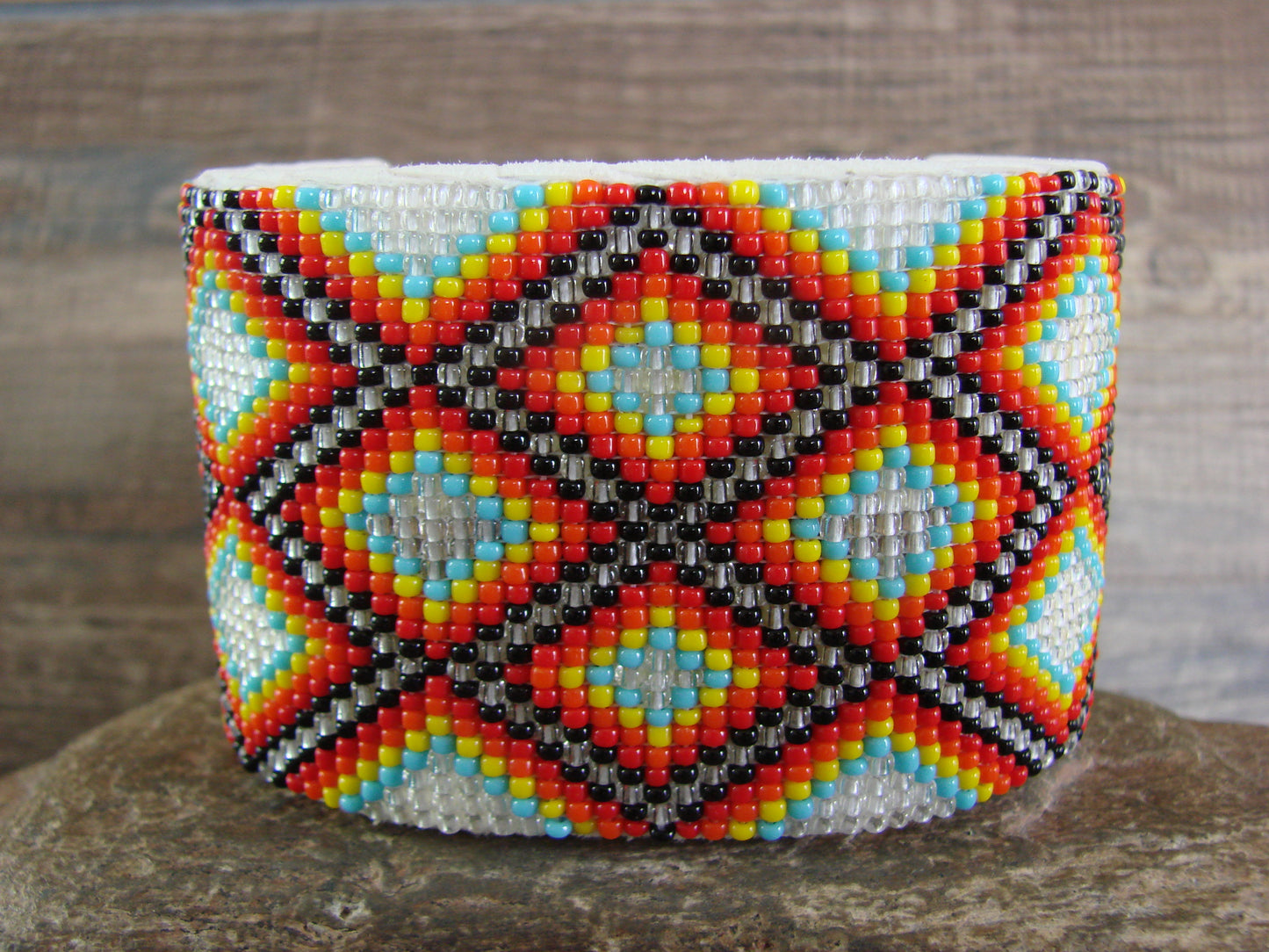 Navajo Indian Hand Beaded 2" Bracelet by Jacklyn Cleveland