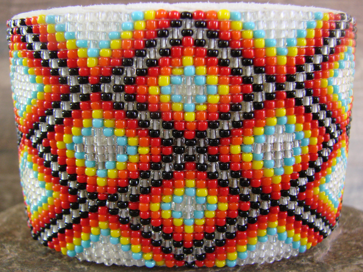Navajo Indian Hand Beaded 2" Bracelet by Jacklyn Cleveland