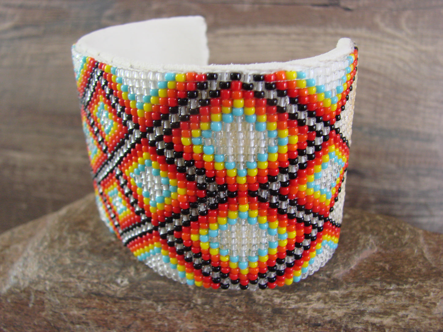 Navajo Indian Hand Beaded 2" Bracelet by Jacklyn Cleveland