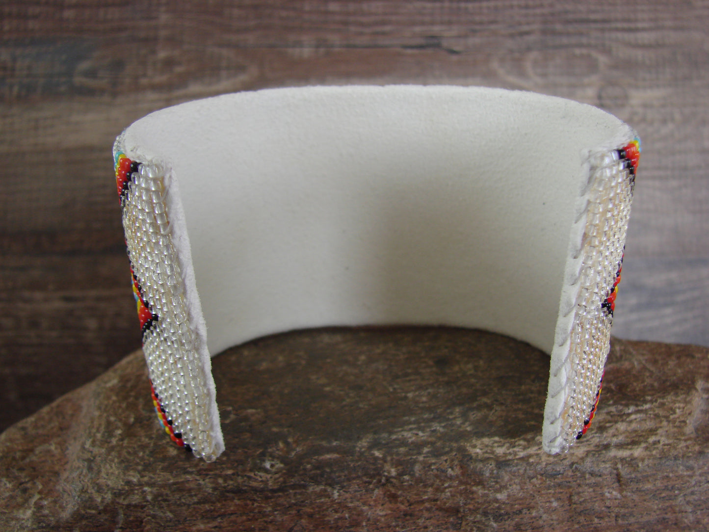 Navajo Indian Hand Beaded 2" Bracelet by Jacklyn Cleveland